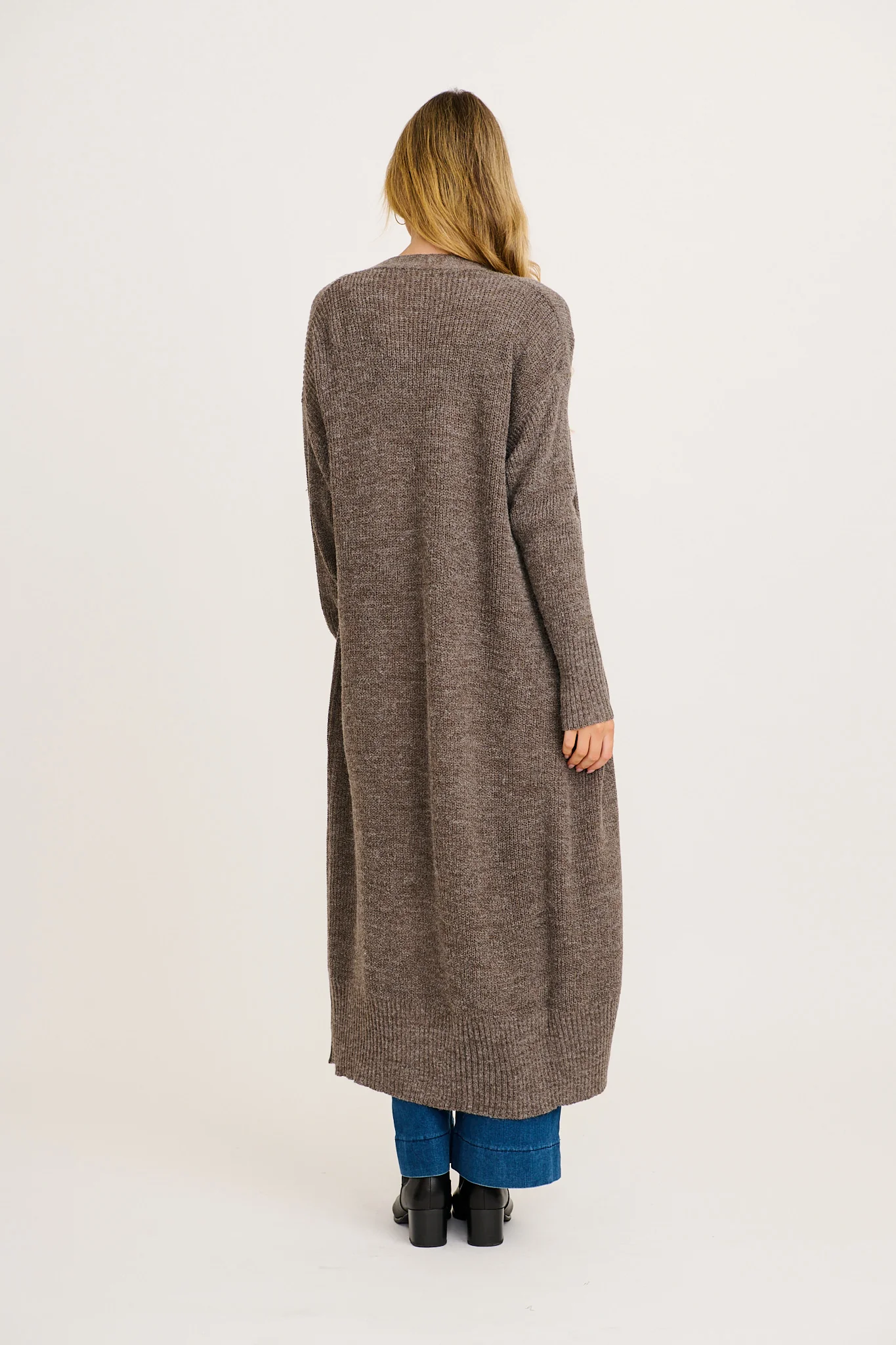 Cuddle Cloud Knit Cardigan in Charcoal Wool Blend - Image 3