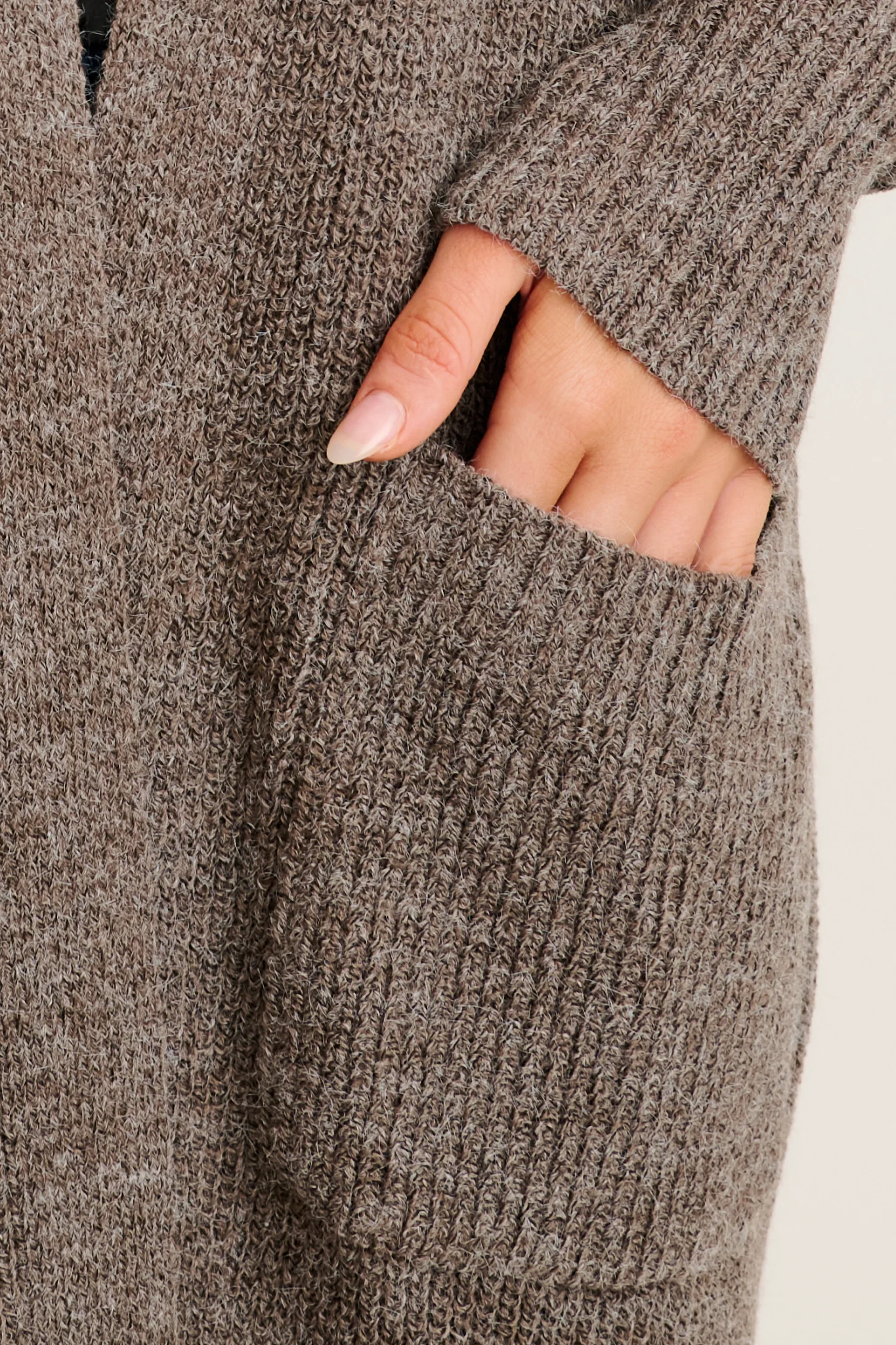 Cuddle Cloud Knit Cardigan in Charcoal Wool Blend - Image 5