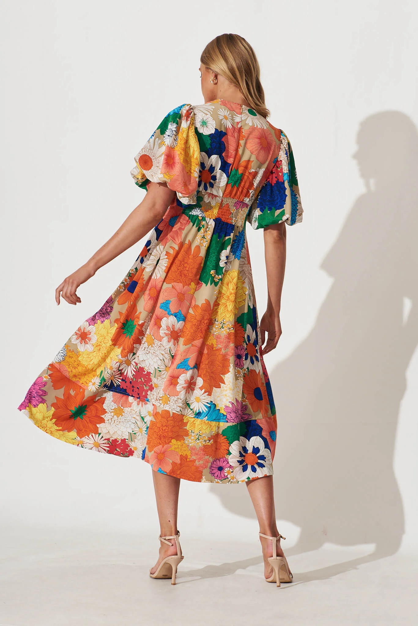 Daydreamer Midi Dress In Bright Multi Floral - Image 4
