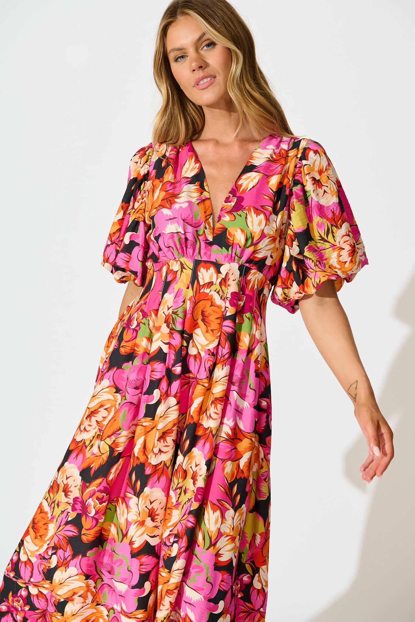 Daydreamer Midi Dress In Multi Floral - Image 2
