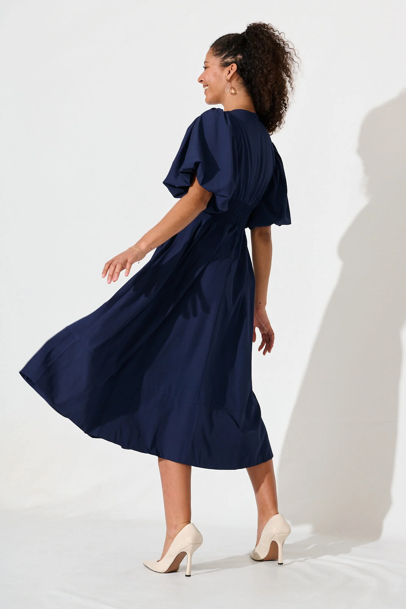 Daydreamer Midi Dress In Navy - Image 10