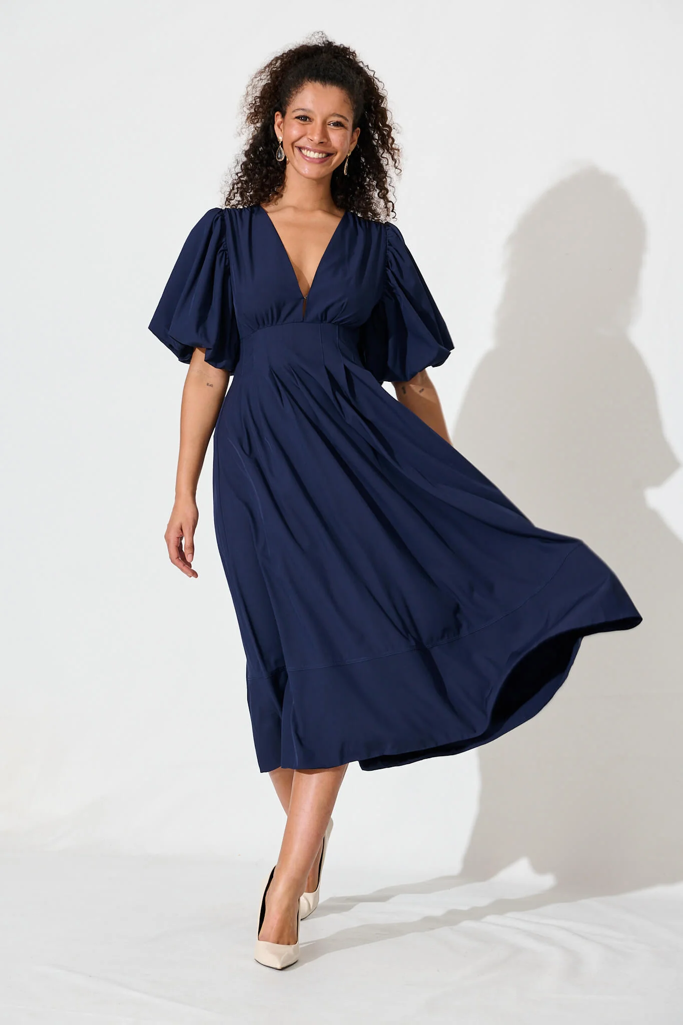 Daydreamer Midi Dress In Navy - Image 2