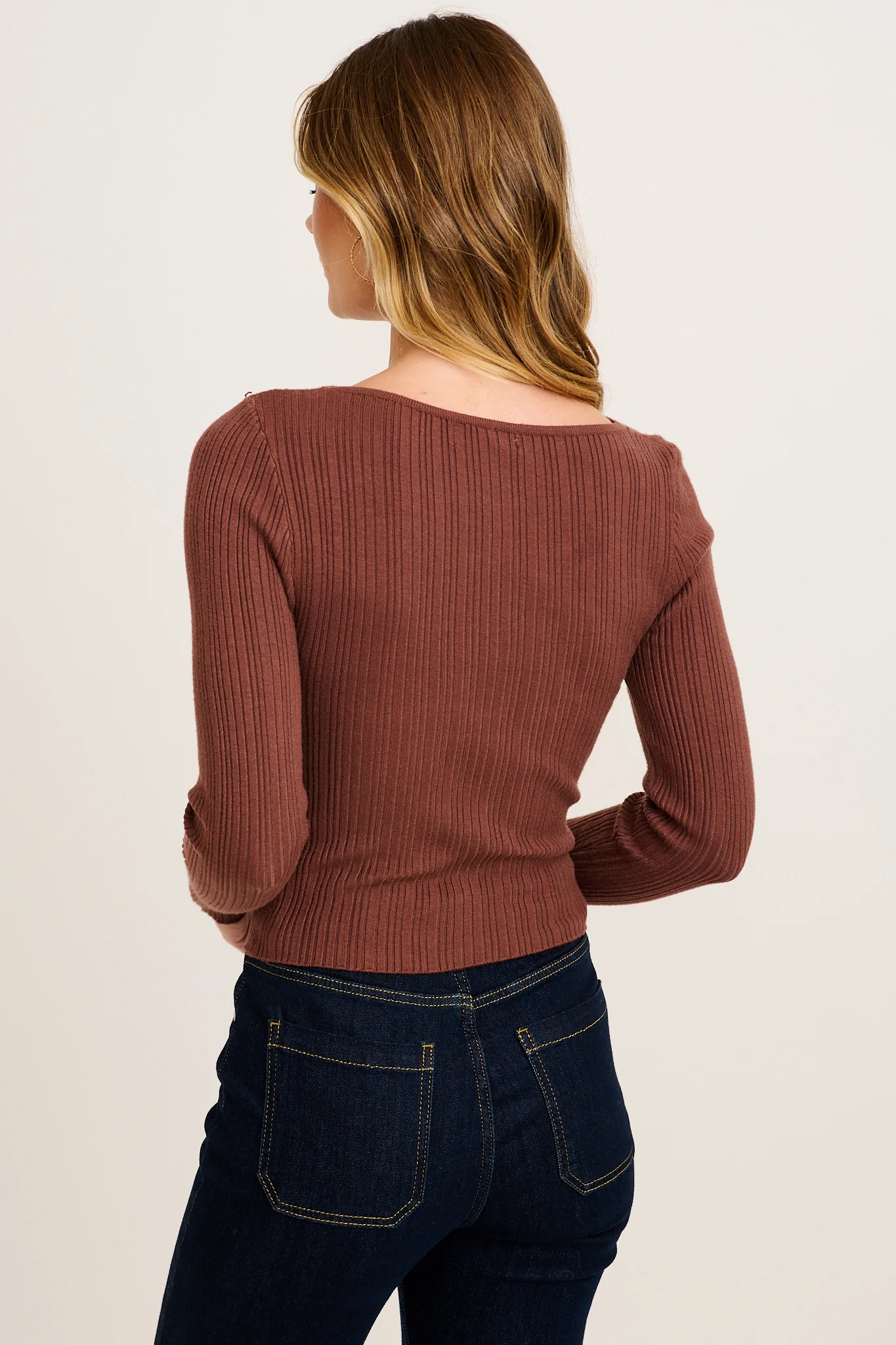 Delaray Knit Top in Chocolate - Image 3