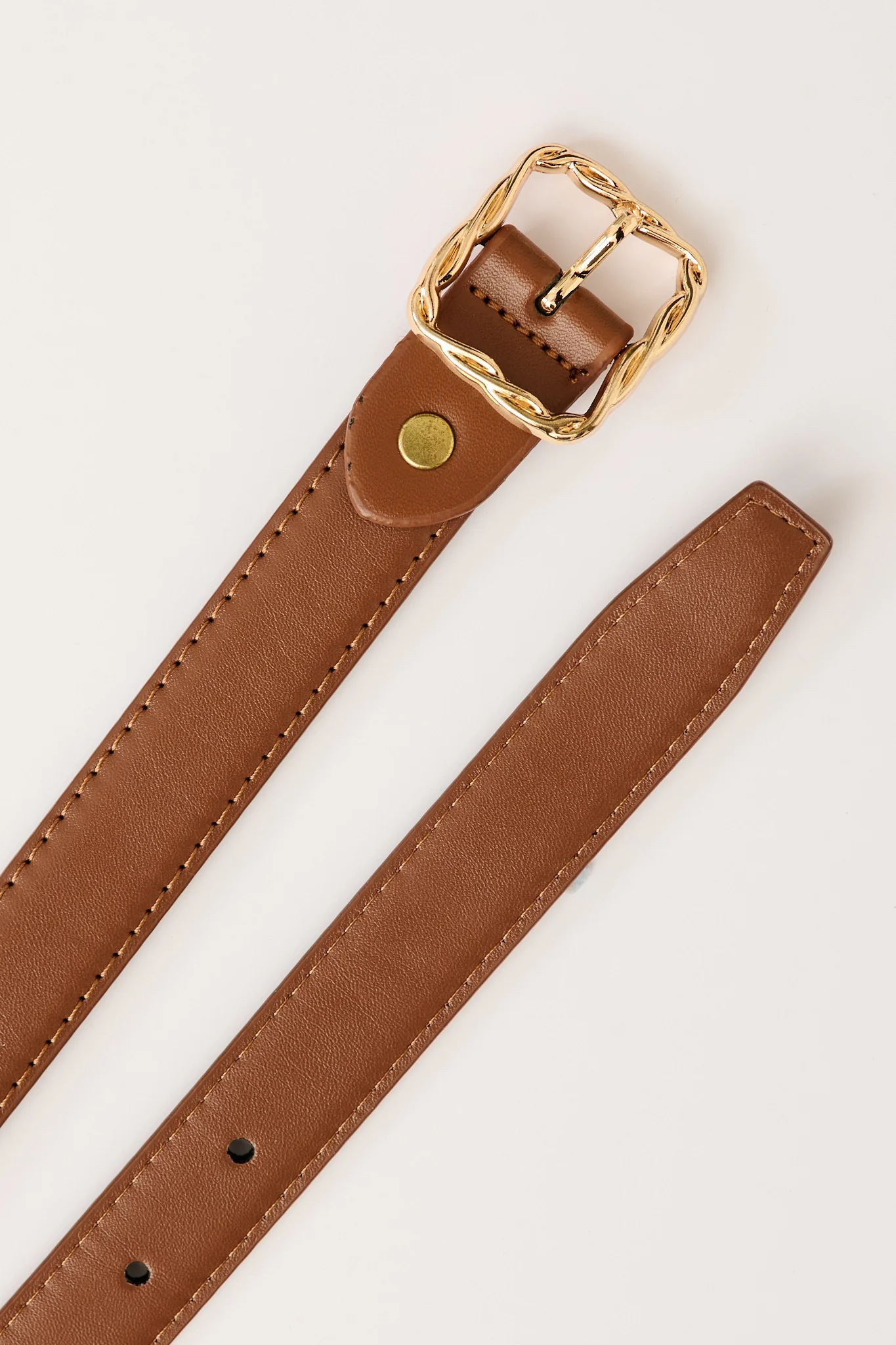 Destiny Belt in Brown PU with Gold Buckle
