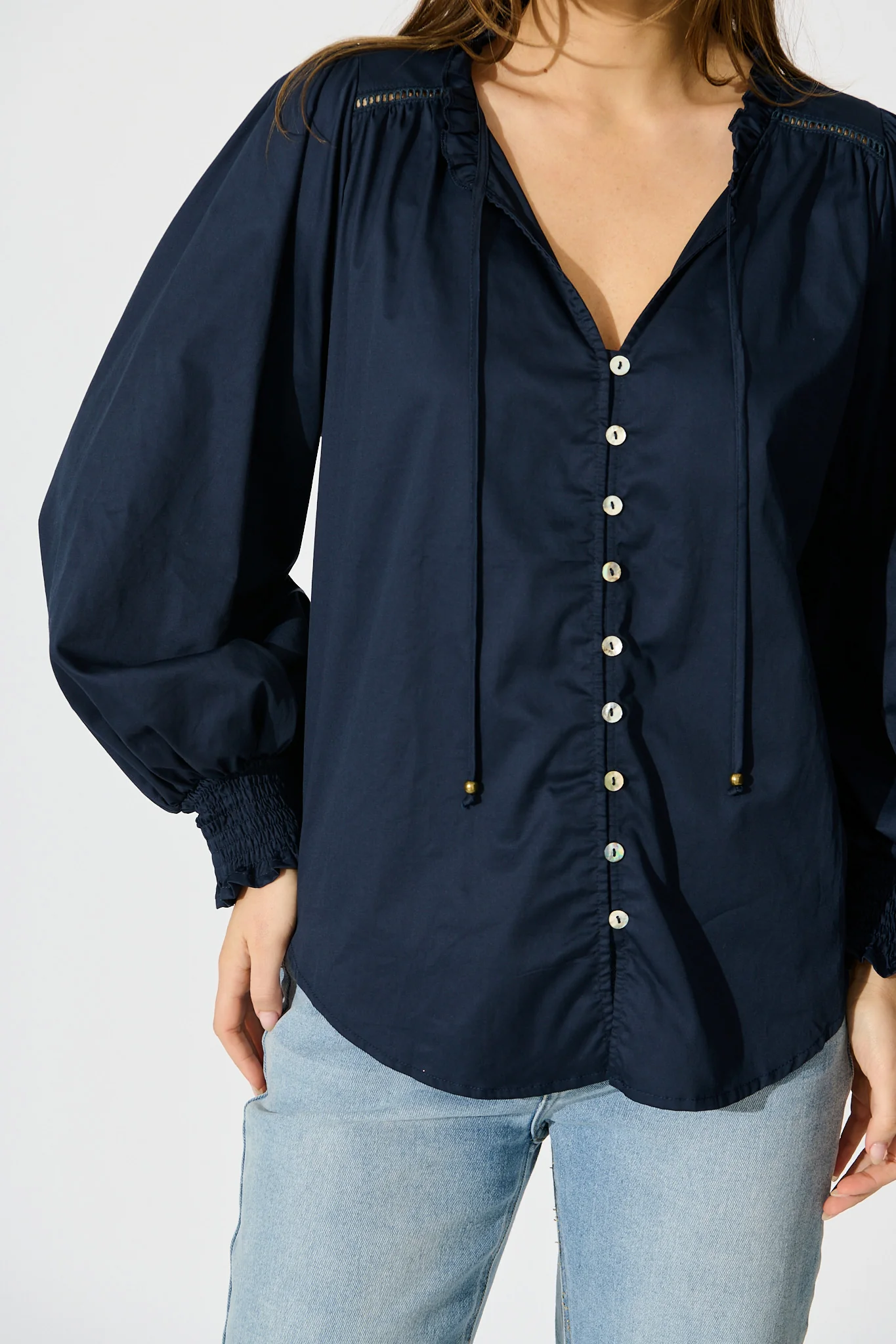 Devotion Top in Navy Cotton - Image 5