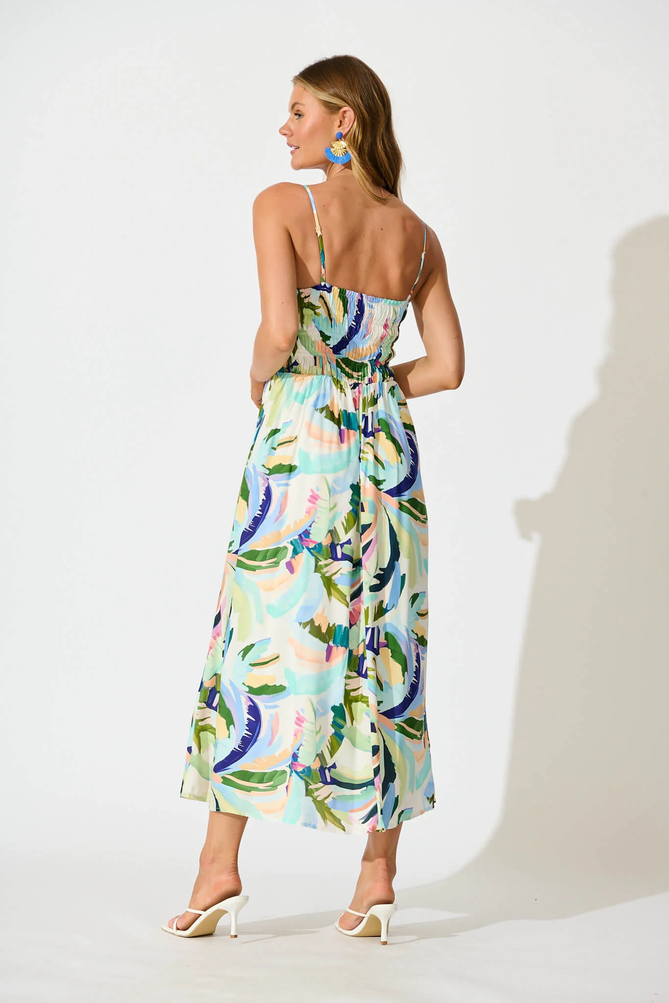 Dillon Maxi Sundress in Multi Green Print - Image 8
