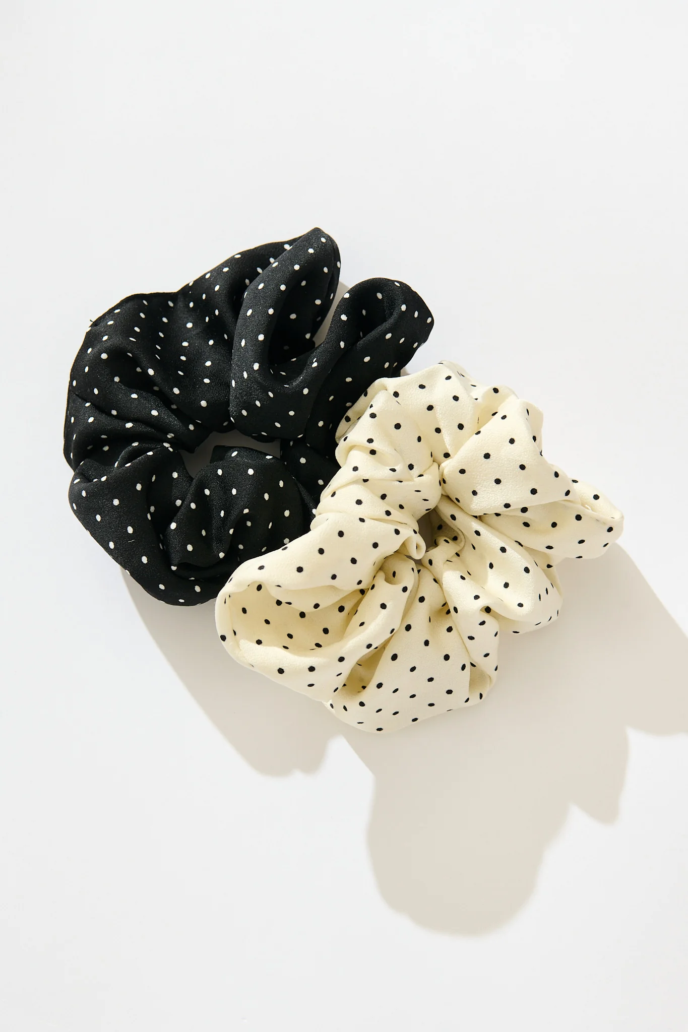 Dotty 2 Pack Scrunchie In Black and White Polka Dot