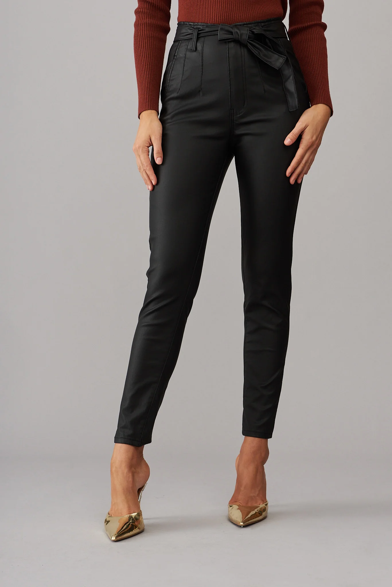 Eclipse Leatherette Pants in Black - Image 4
