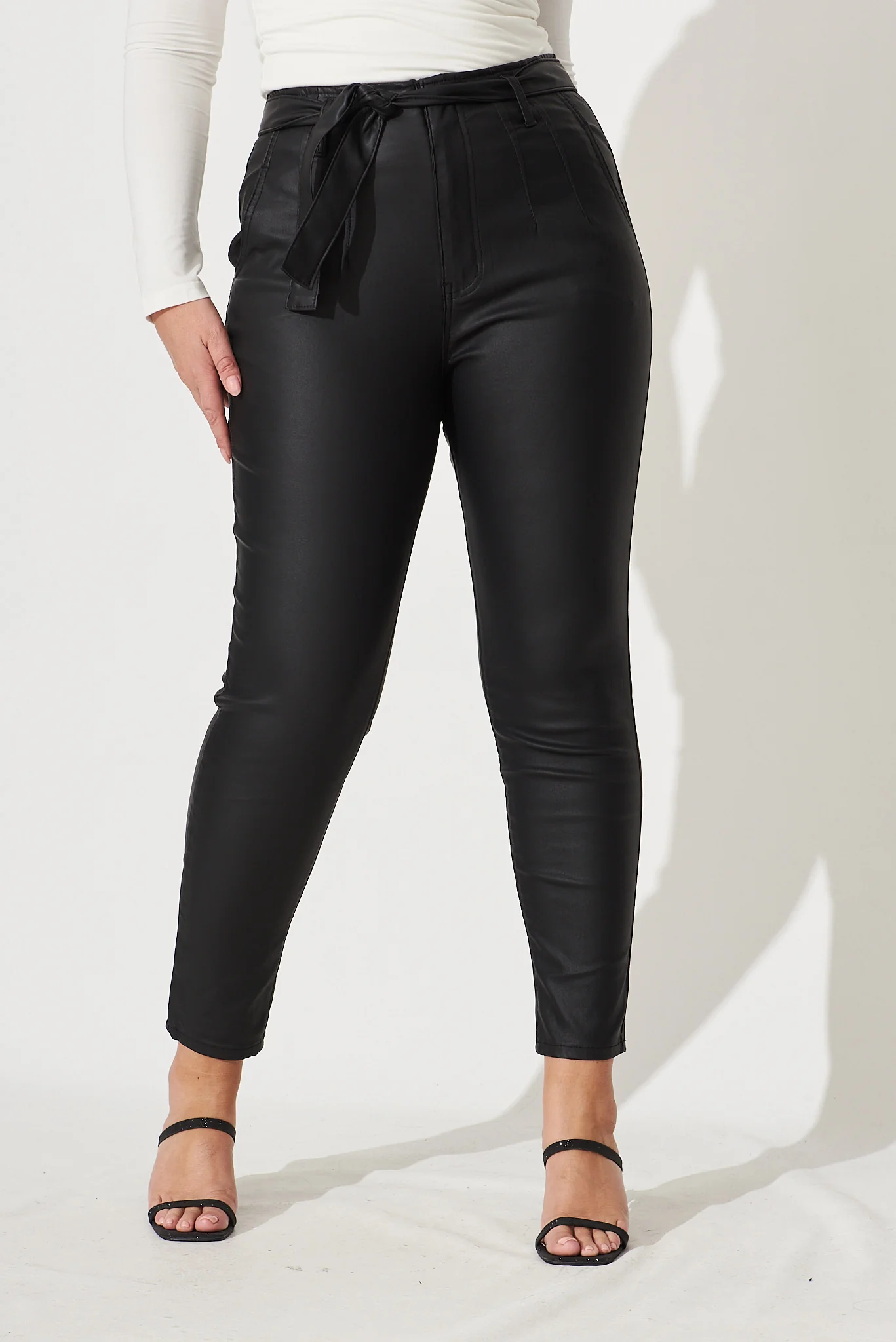 Eclipse Leatherette Pants in Black - Image 8