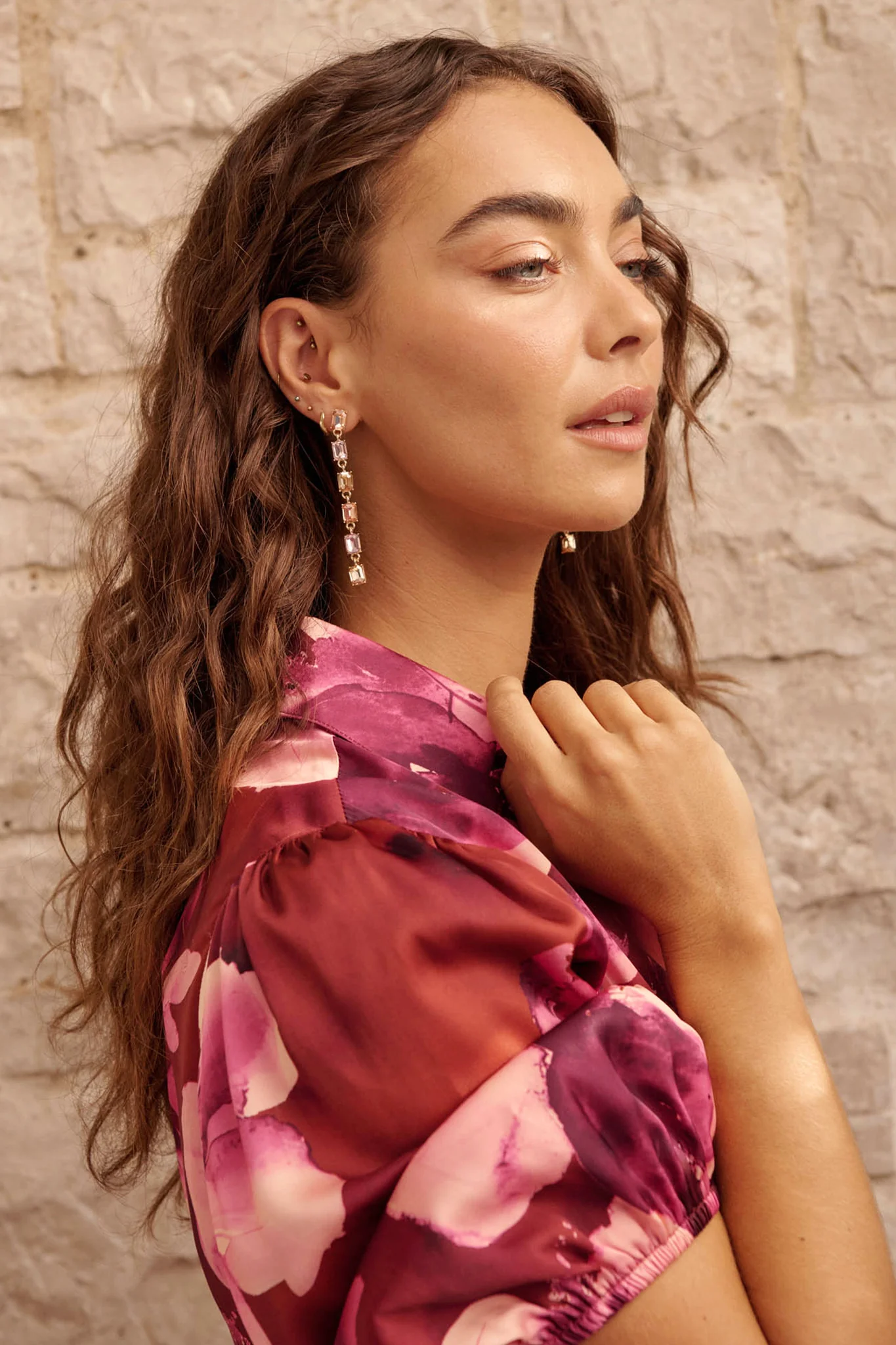 Elina Drop Earrings in Mixed Gemstone - Image 4