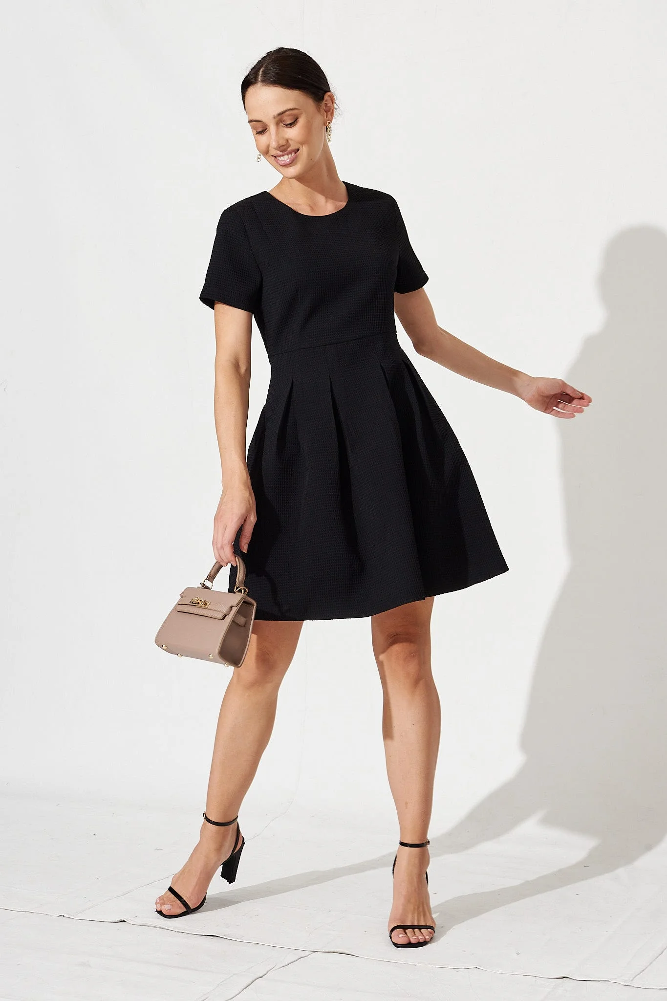 Elizabeth Dress In Textured Black - Image 5