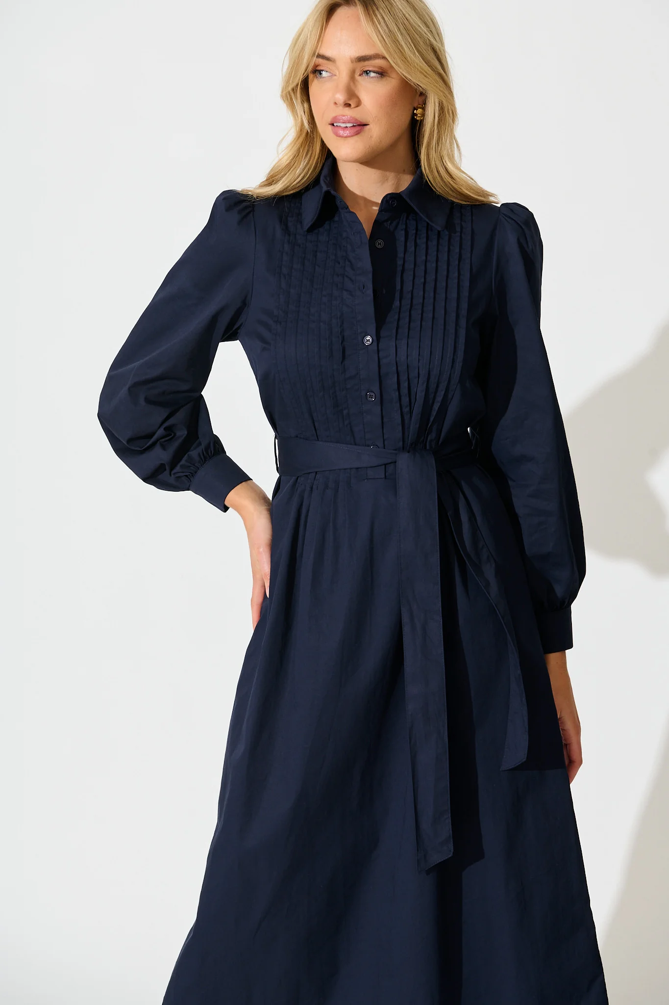 Ellery Midi Dress in Navy Cotton - Image 5