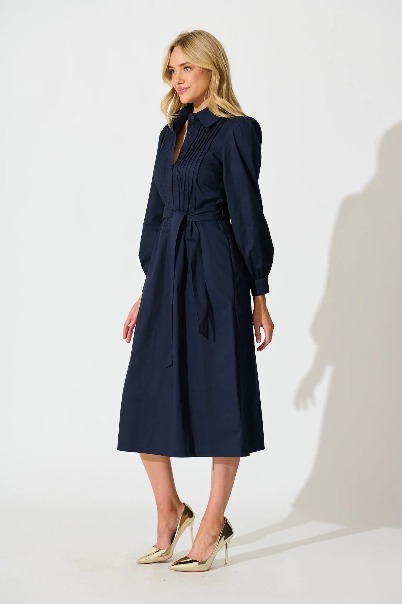 Ellery Midi Dress in Navy Cotton - Image 6