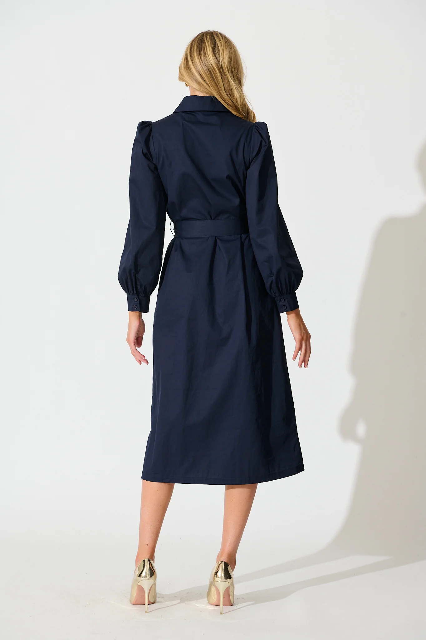 Ellery Midi Dress in Navy Cotton - Image 7