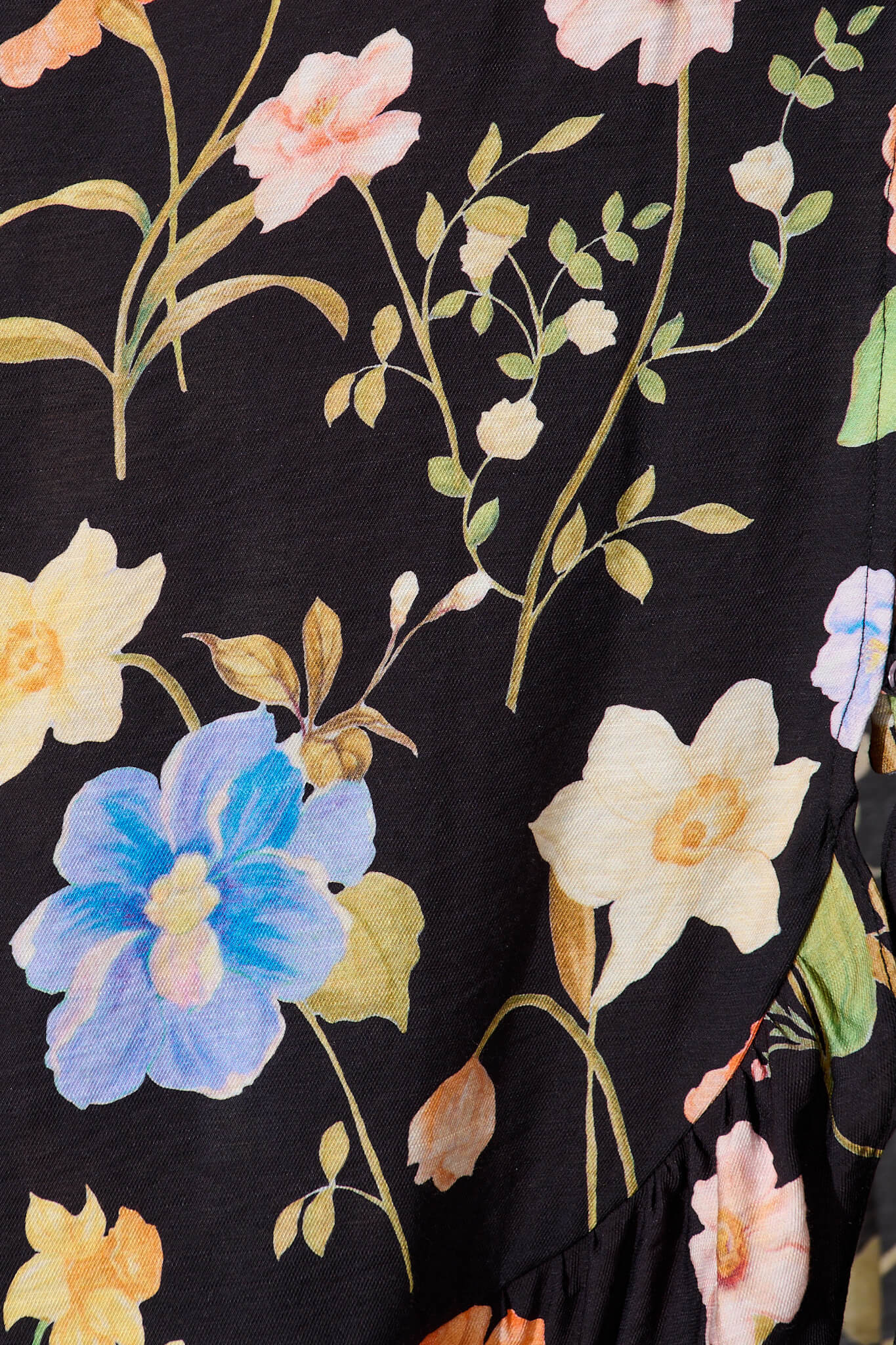 Ellie Midi Dress in Black with Multi Floral - Image 6