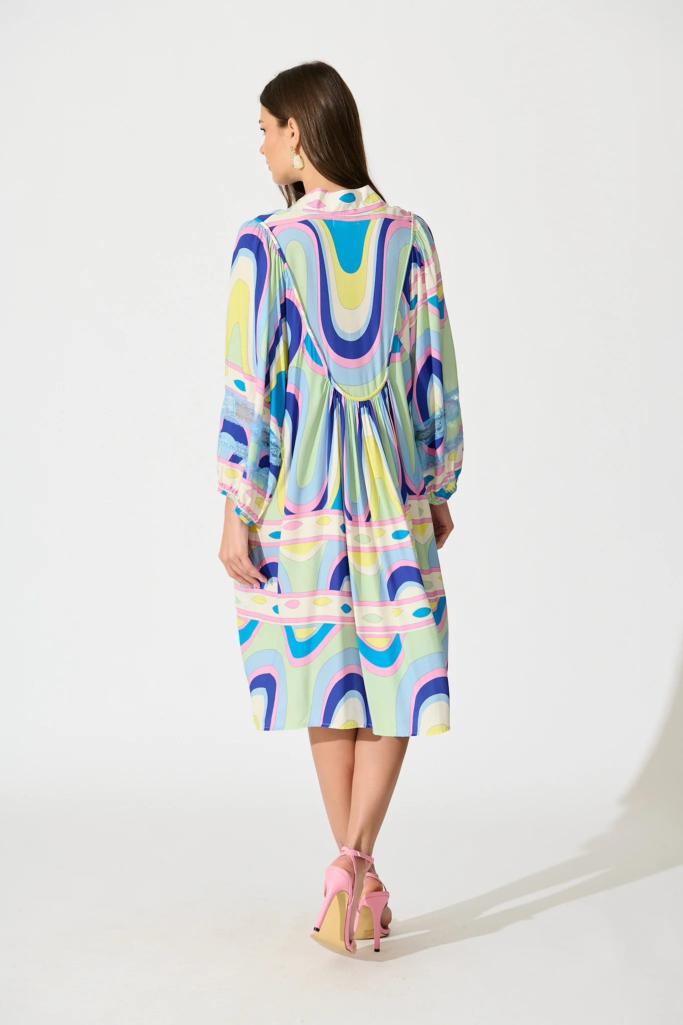 Elsey Smock Dress in Multi Print - Image 4