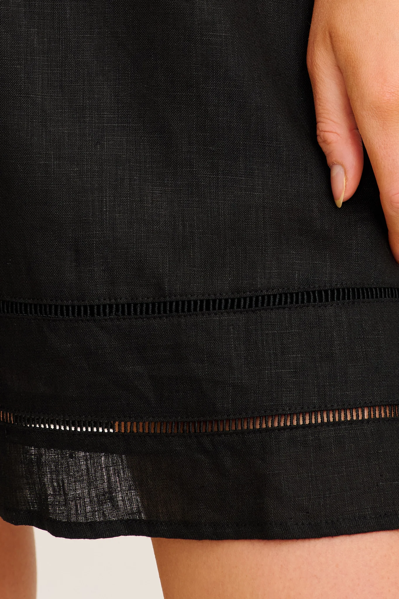 Elspeth Dress in Black Linen - Image 5