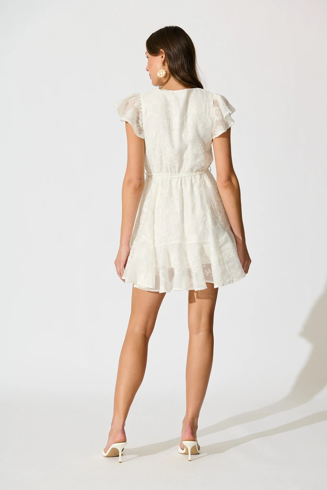 Embroidered Grace Dress in White - Image 10