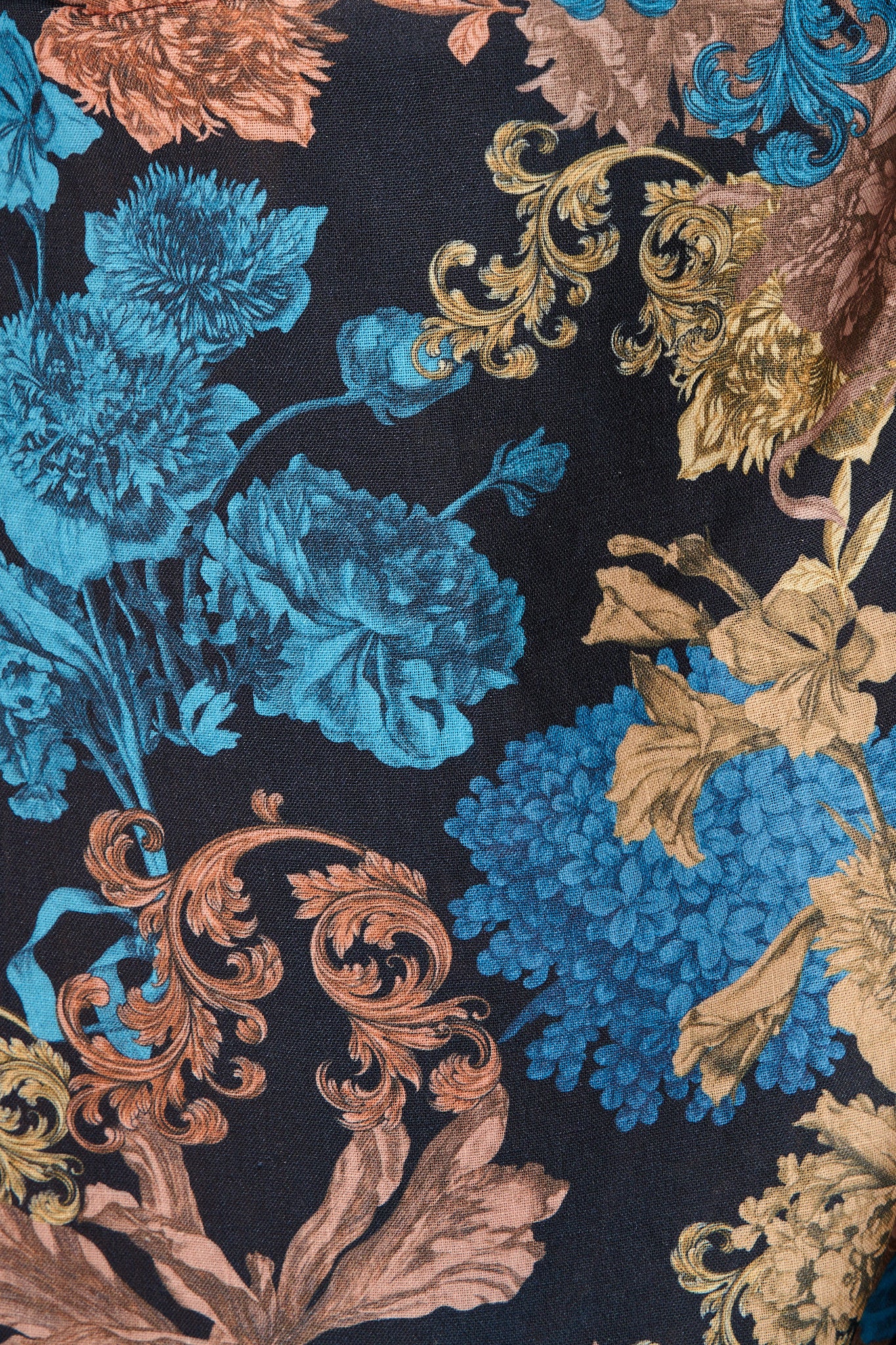 Enchanted Garden Dress in Black Multi Floral Linen Blend - Image 10