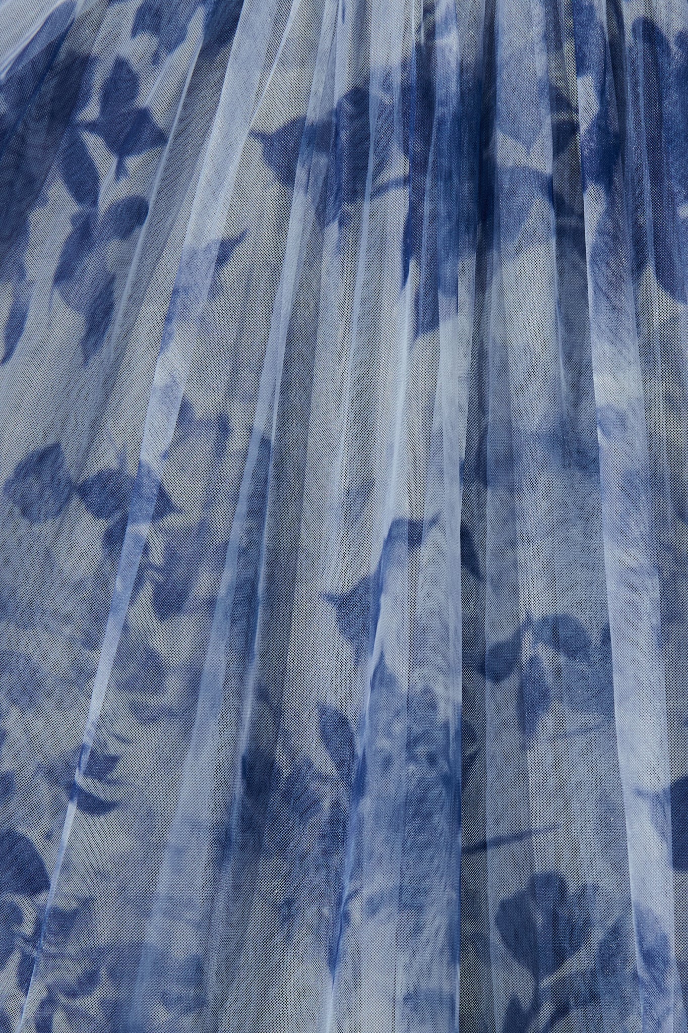 Ethereal Sky Midi Dress in Blue with Navy Floral Tulle - Image 11