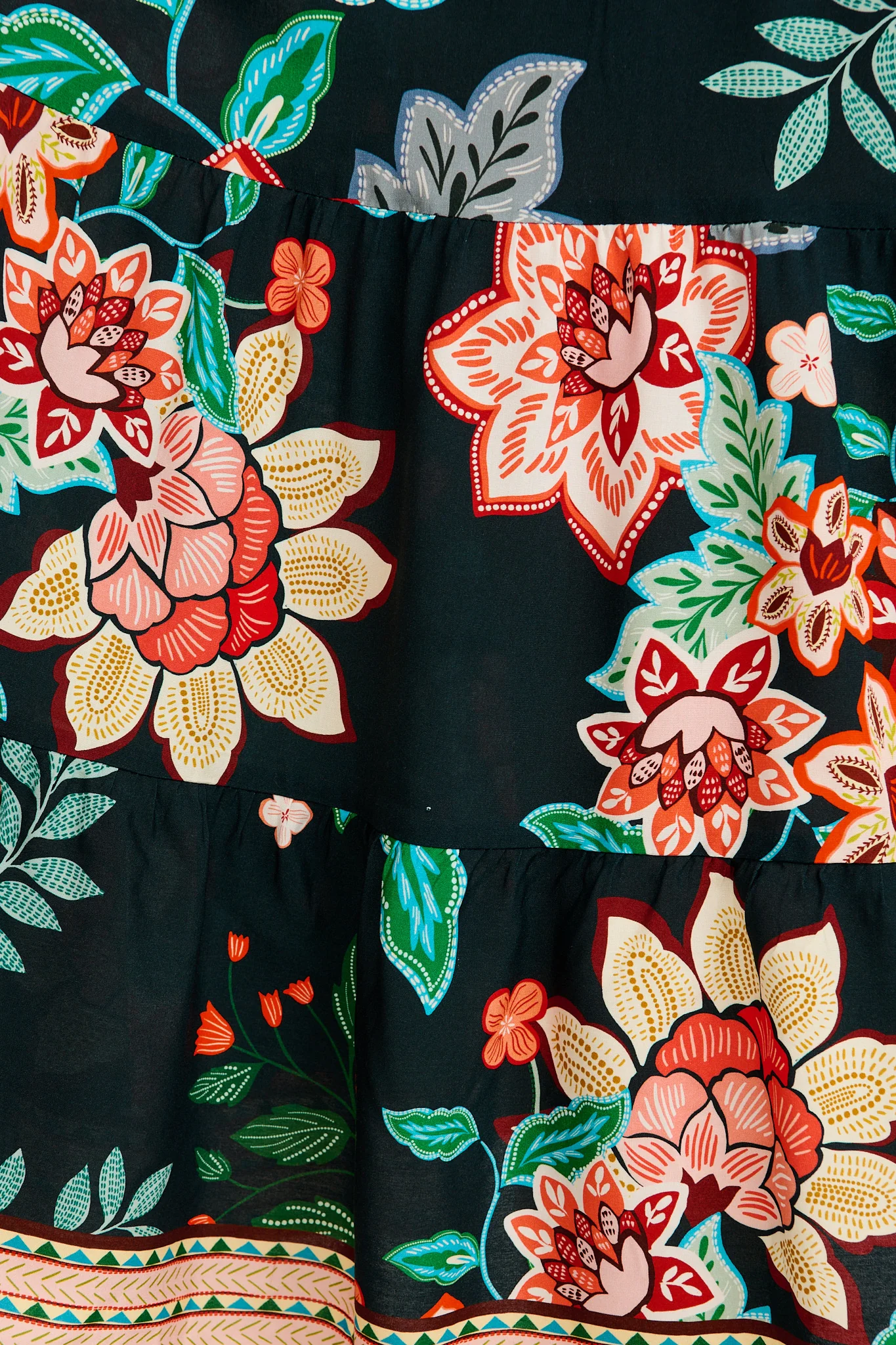 Evening Serenade Midi Shirt Dress in Emerald with Multi Floral - Image 6