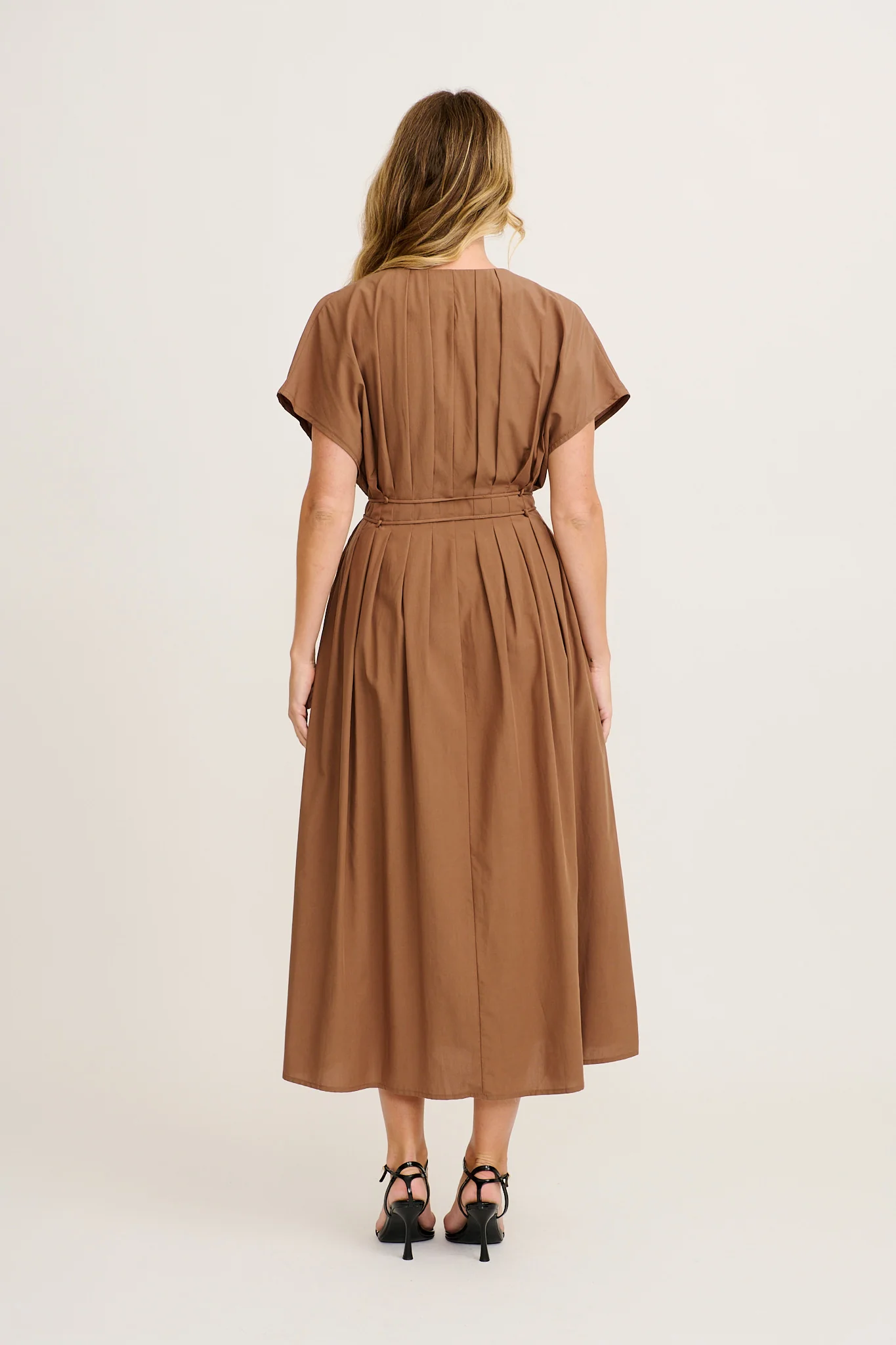 Excella Maxi Dress in Chocolate Tencel Cotton - Image 4