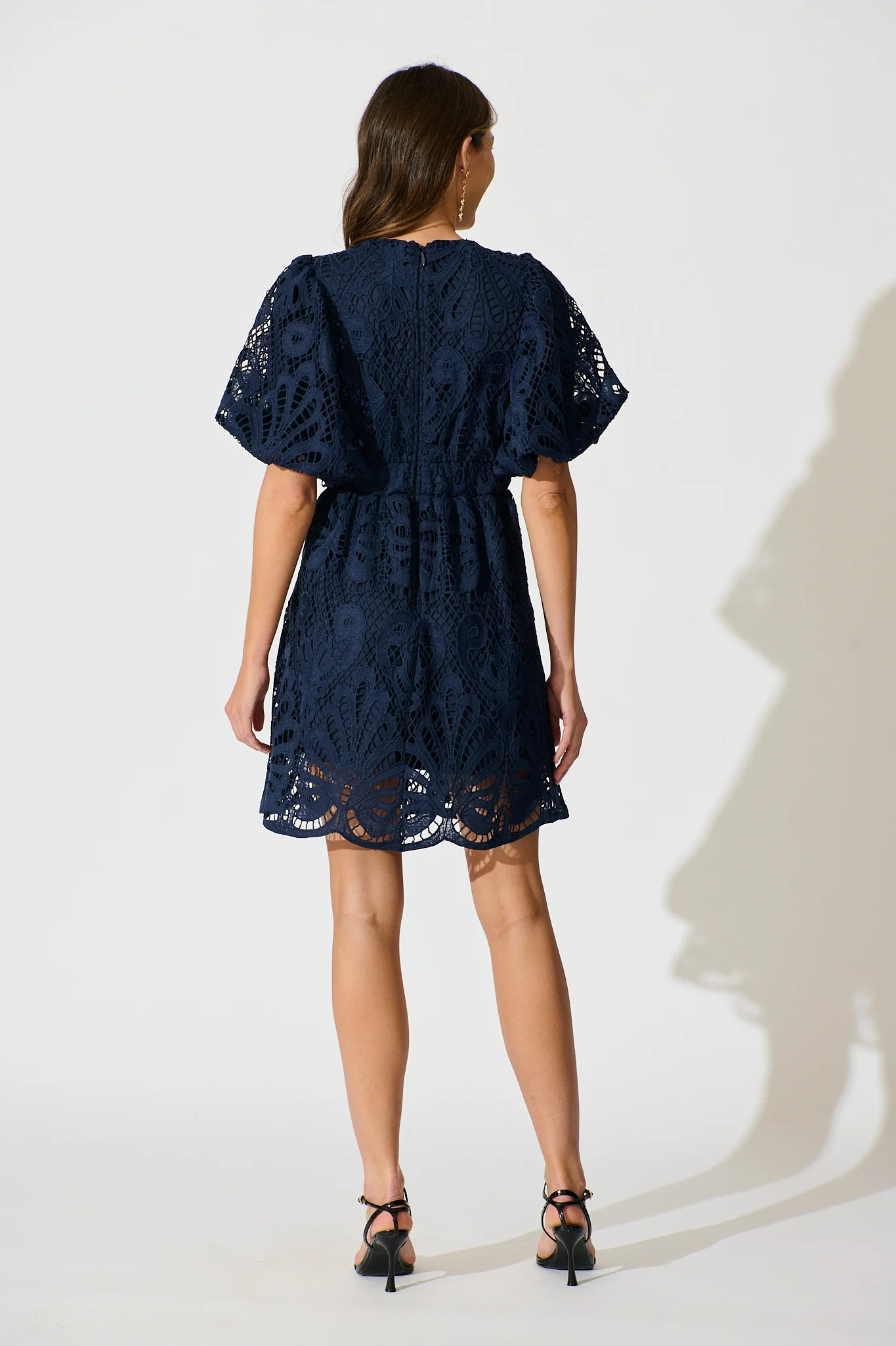 Falling for you Lace Dress in Navy - Image 8