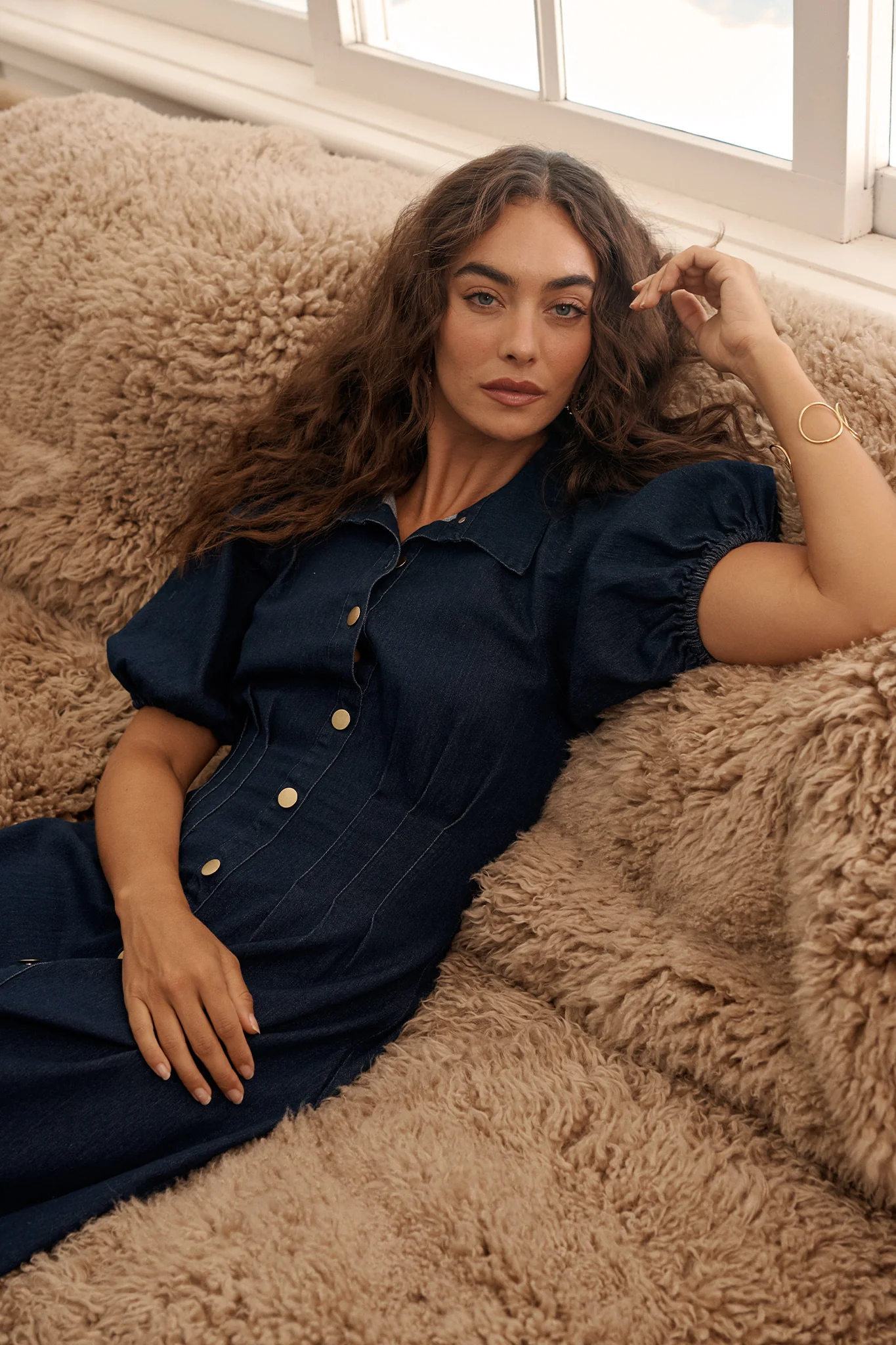 Fine Form Midi Dress in Indigo Denim - Image 4