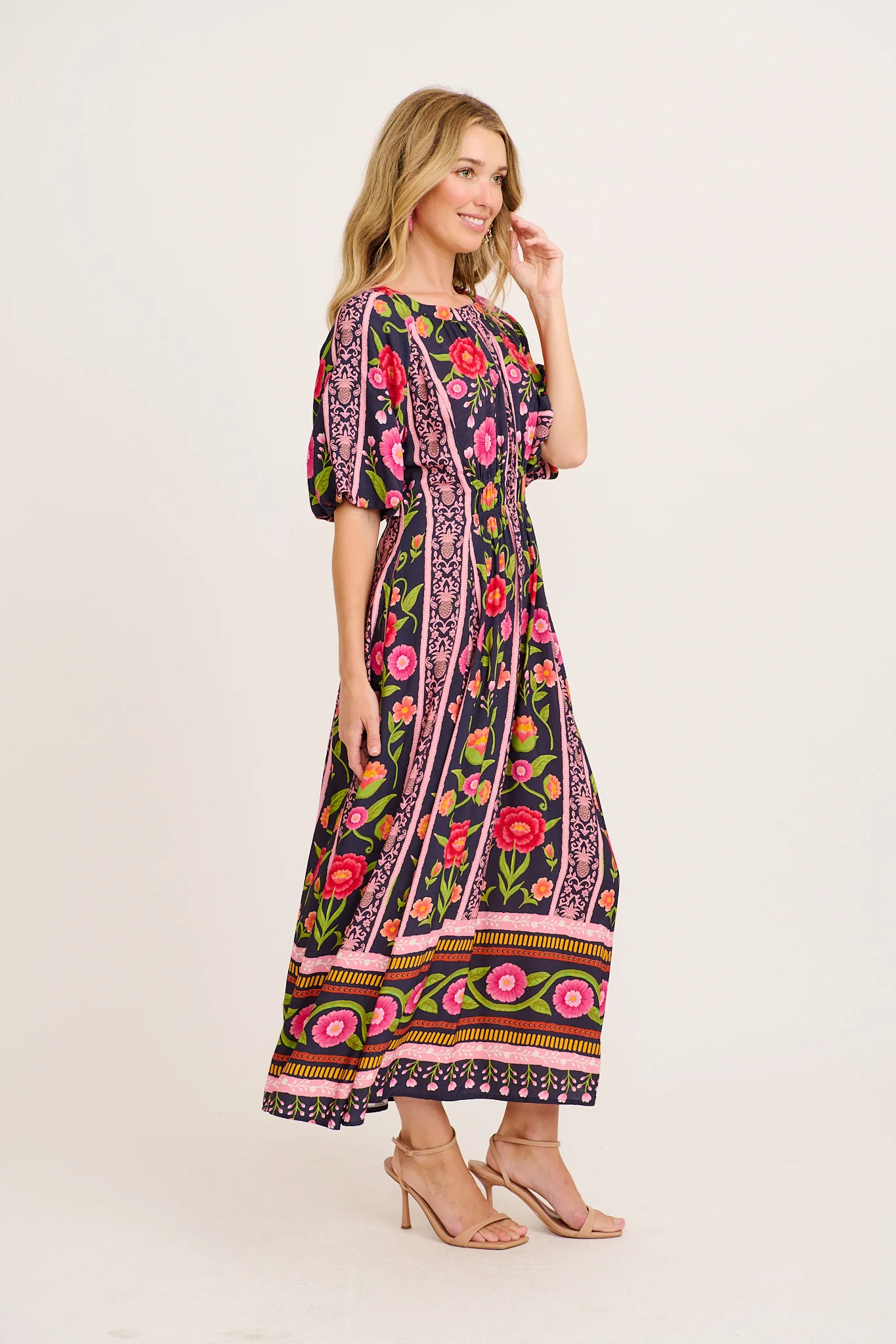 Flair Dress In Multi Floral Print - Image 3