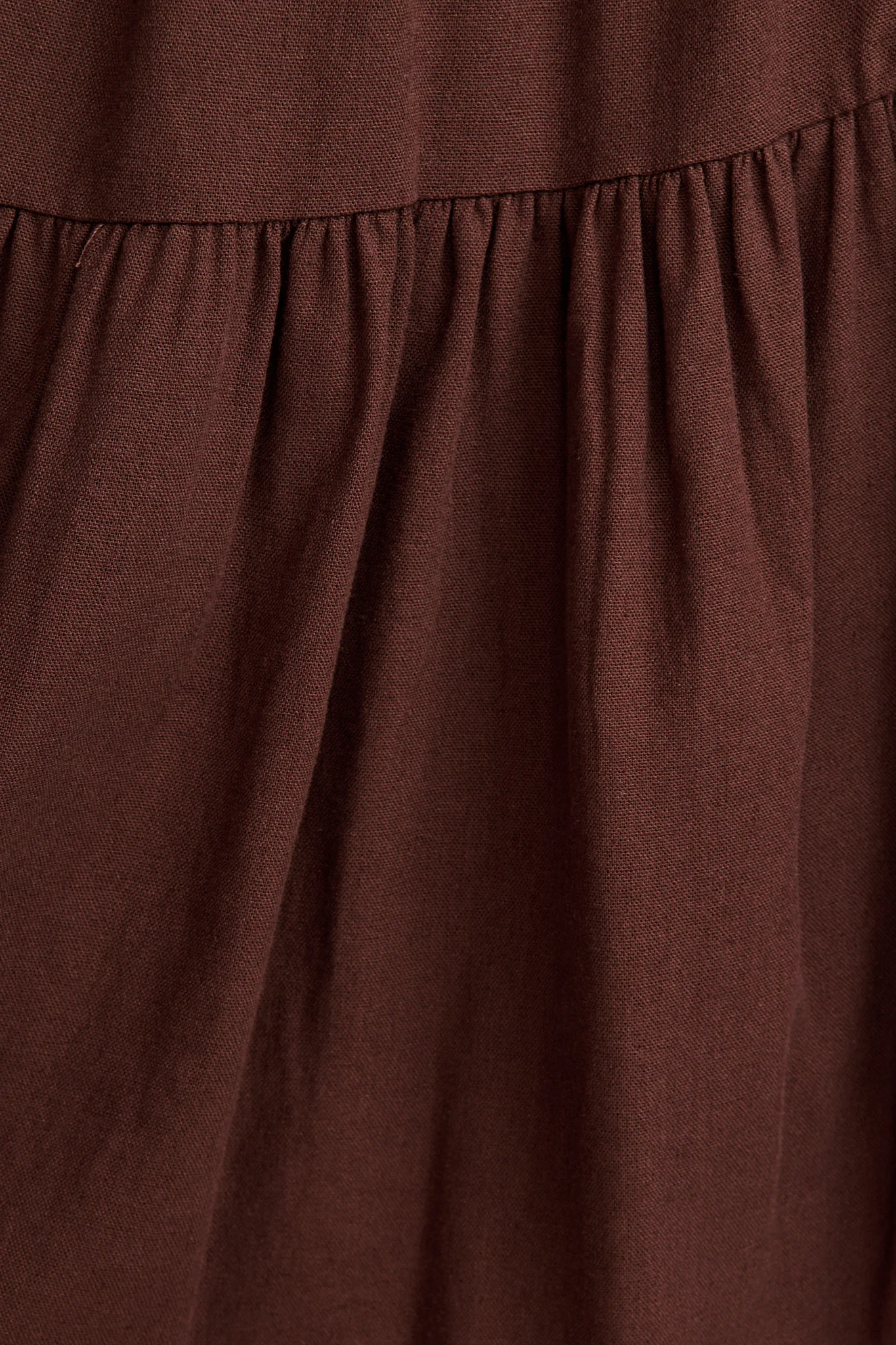 Floating Free Smock Dress in Chocolate Cotton Linen - Image 6