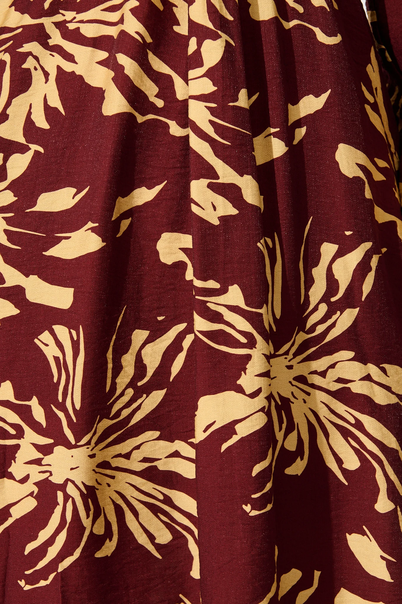 Flora Script Maxi Dress in Wine with Cream Print - Image 6