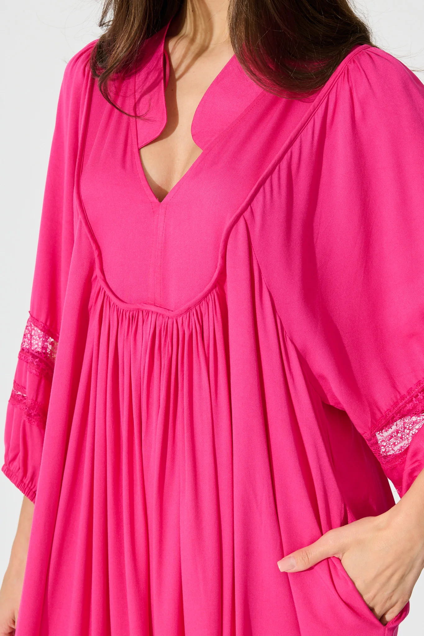 Flore Midi Smock Dress in Pink - Image 5