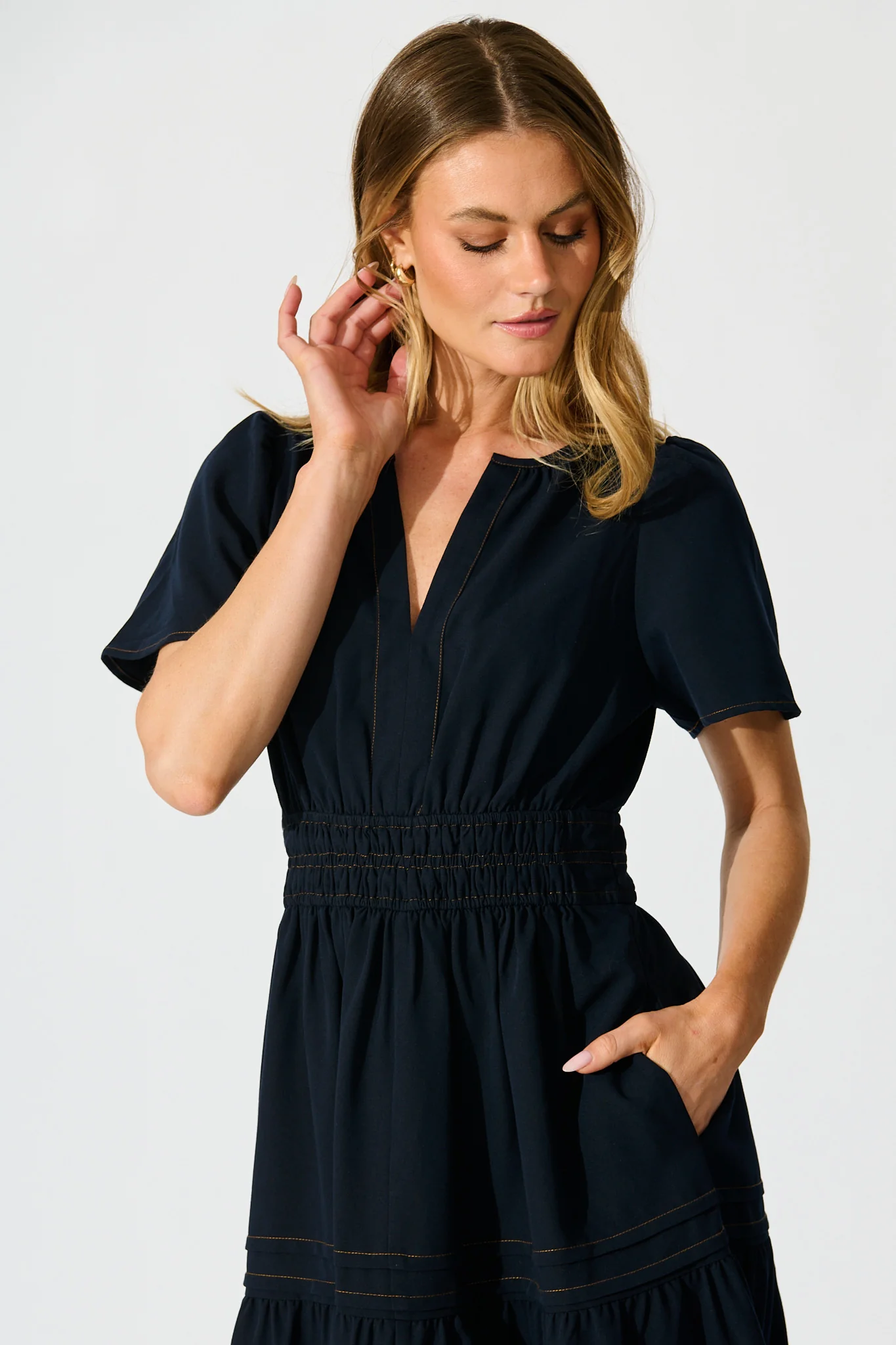 Florencia Maxi Dress in Navy - Image 2