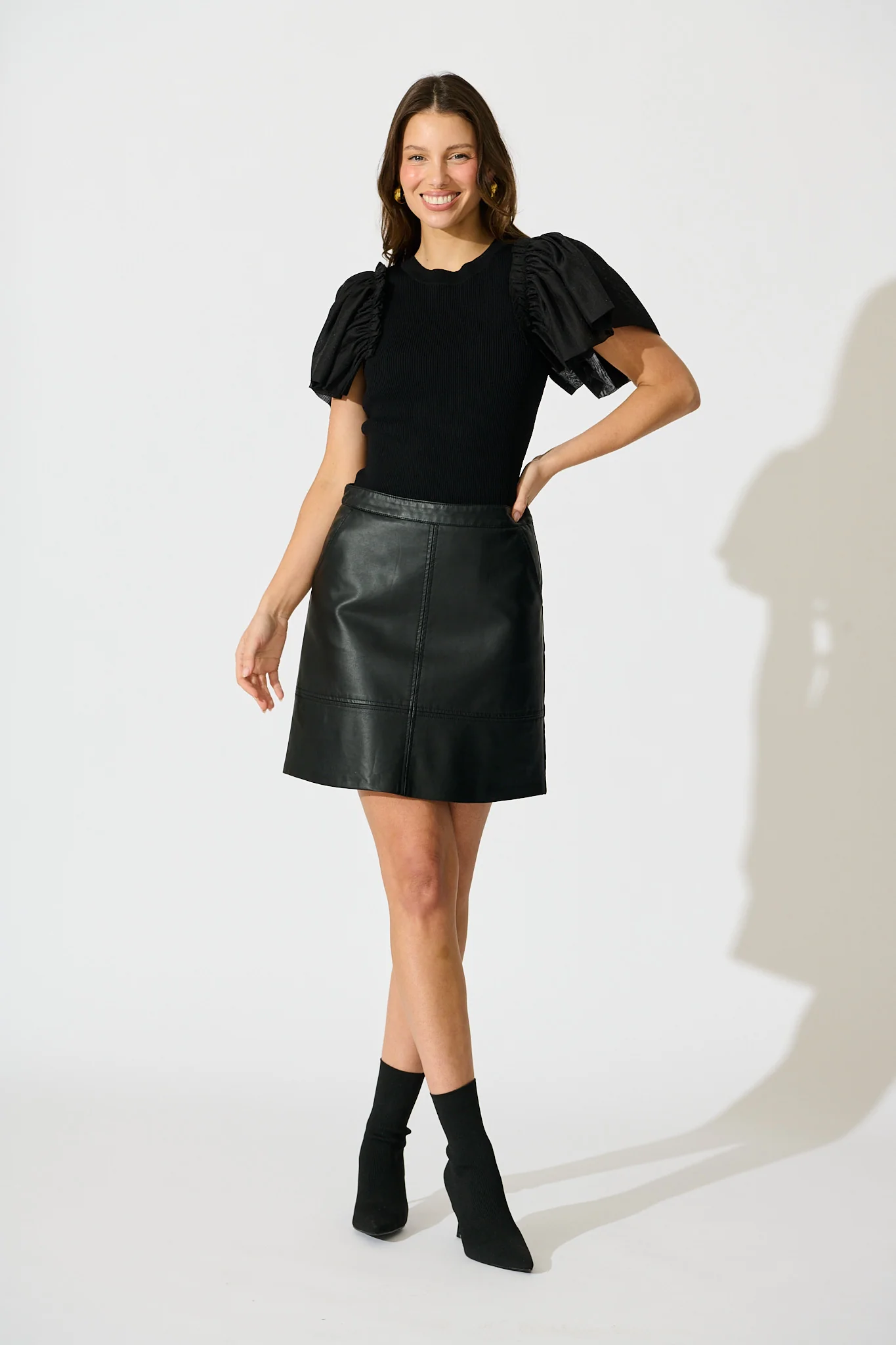 Fly Away Knit Top in Black - Image 4