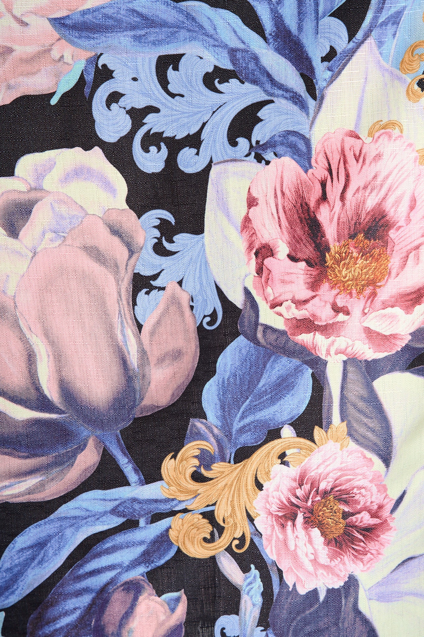 Garden Gala Maxi Dress in Multi Blue Floral Linen Blend - Image 8