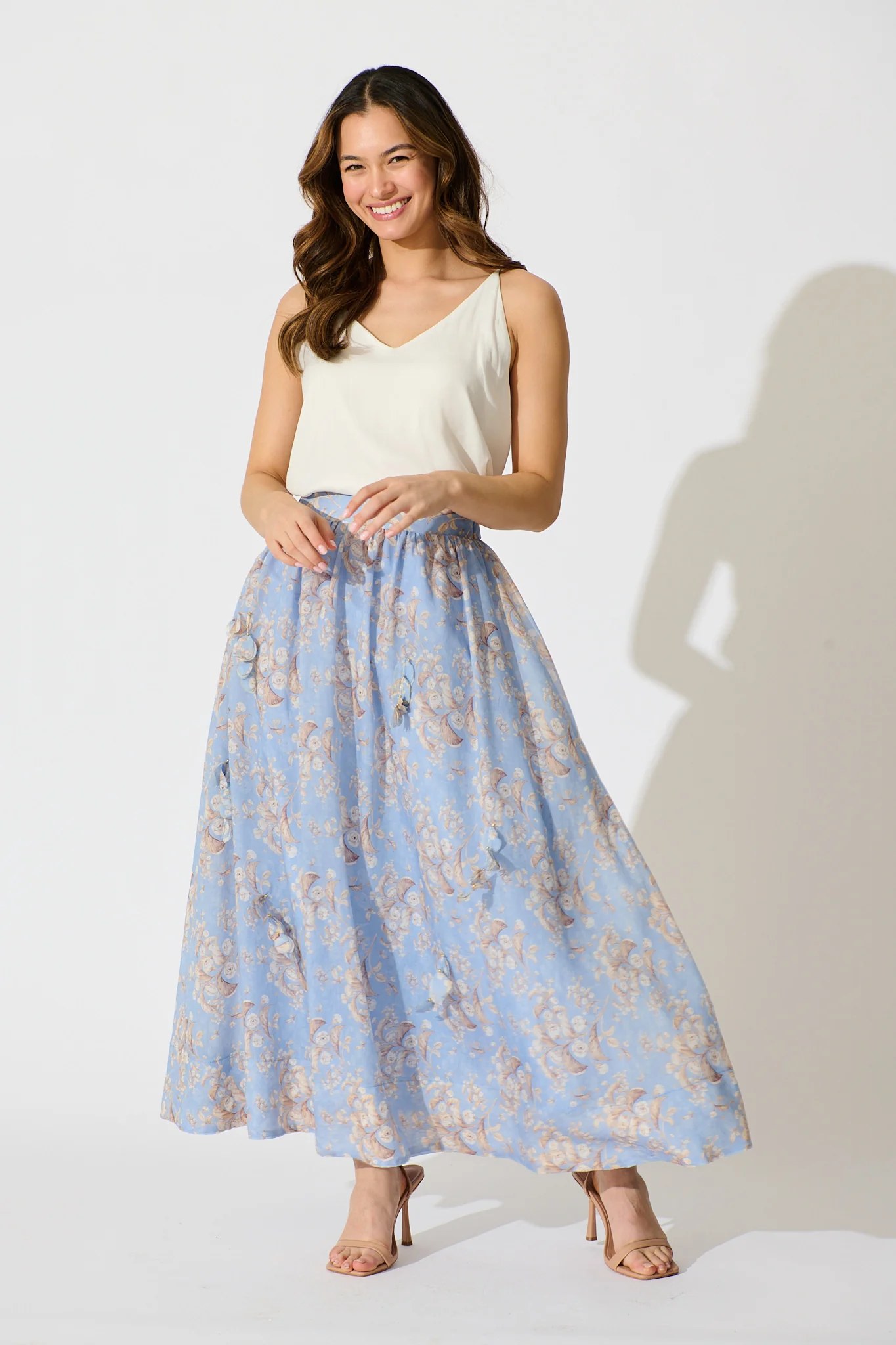 Gardenlight Maxi Skirt in Blue Floral - Image 6