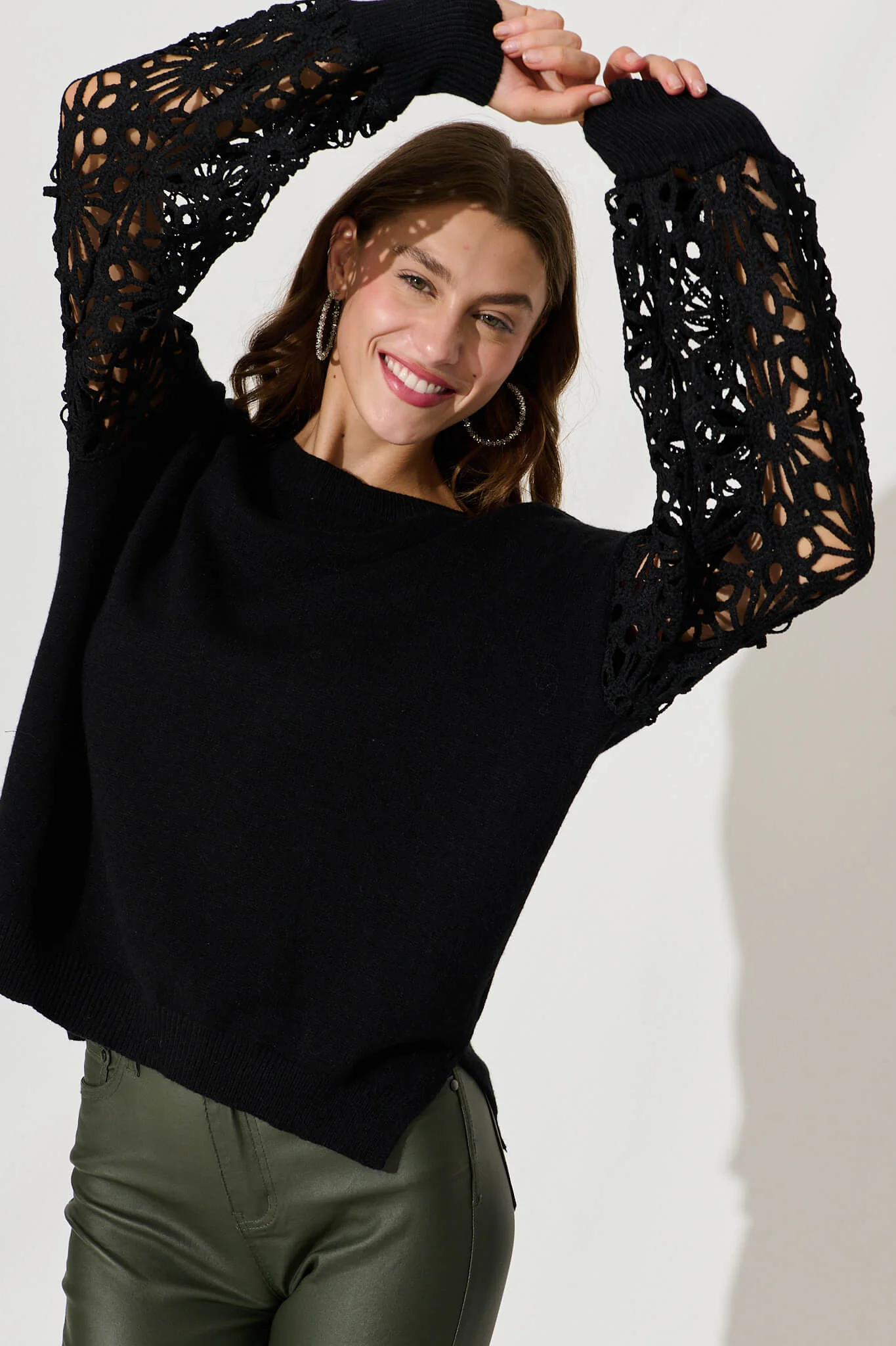 Harlow Knit In Black Wool Blend