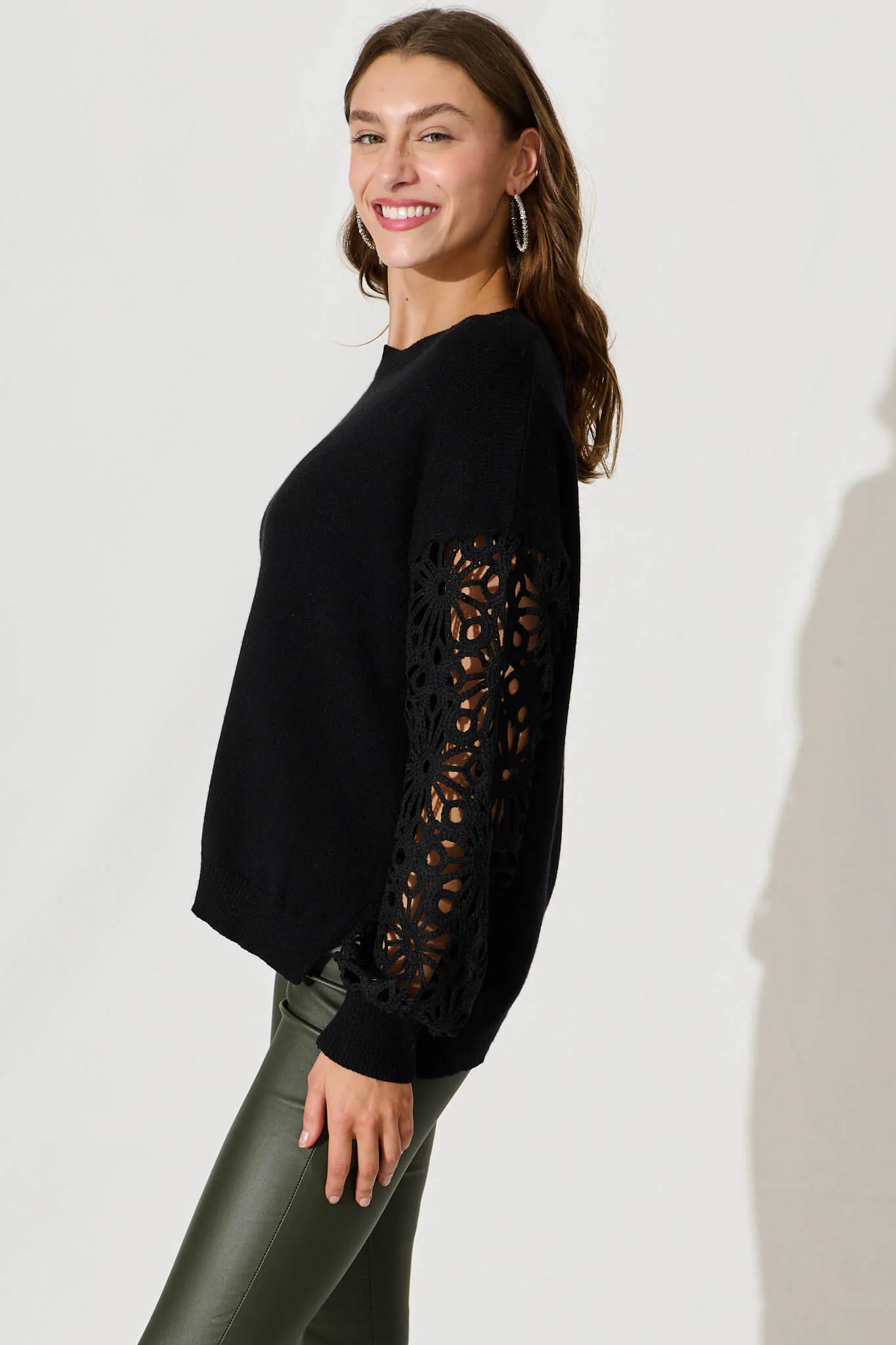 Harlow Knit In Black Wool Blend - Image 2