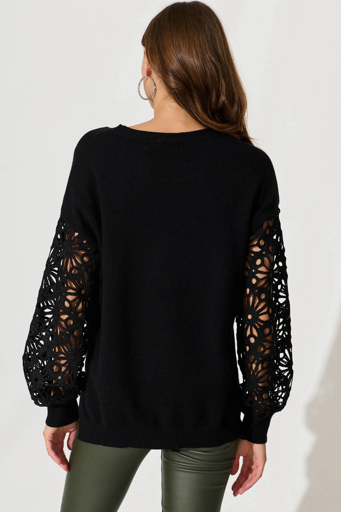 Harlow Knit In Black Wool Blend - Image 3