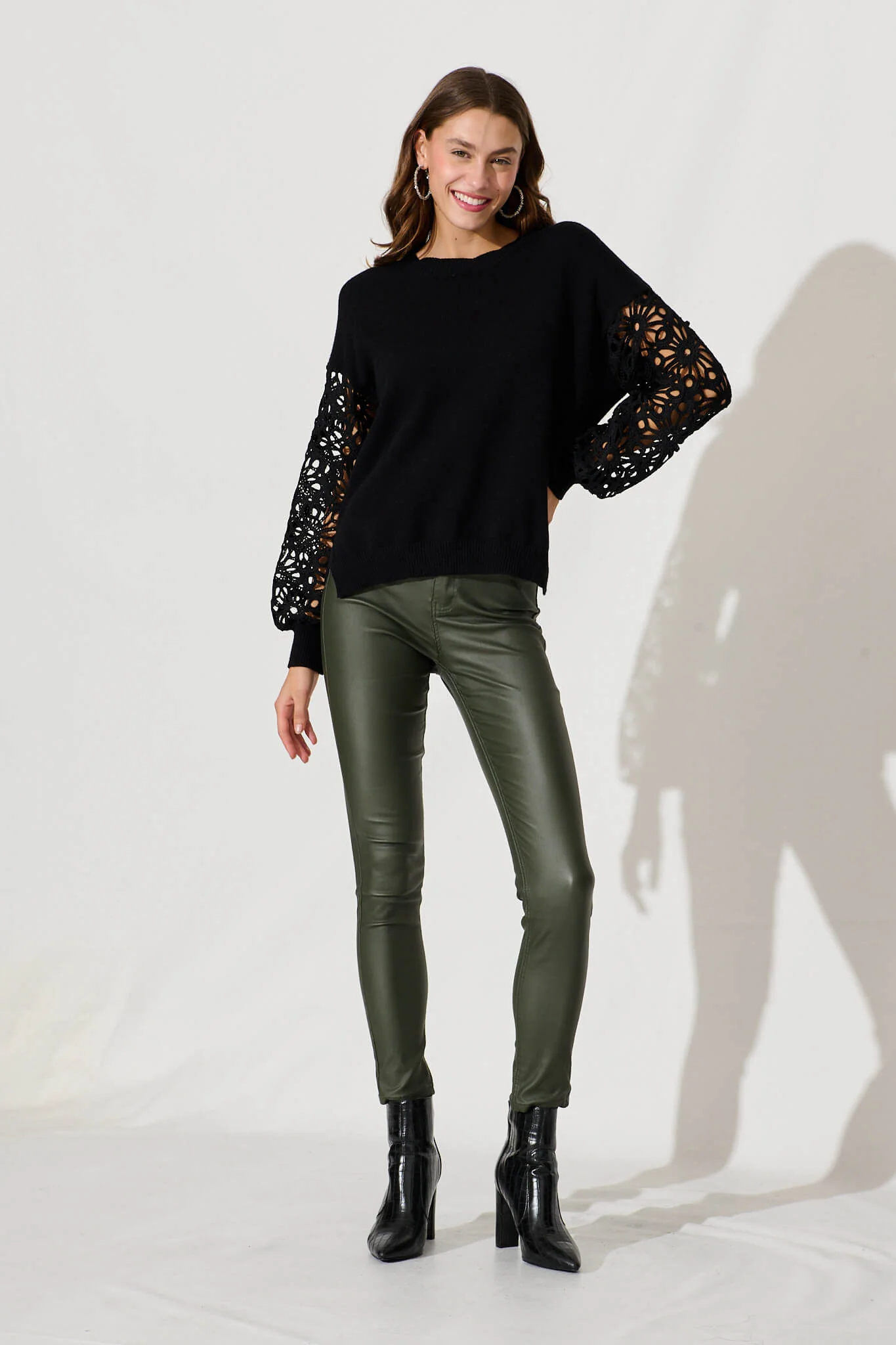 Harlow Knit In Black Wool Blend - Image 5