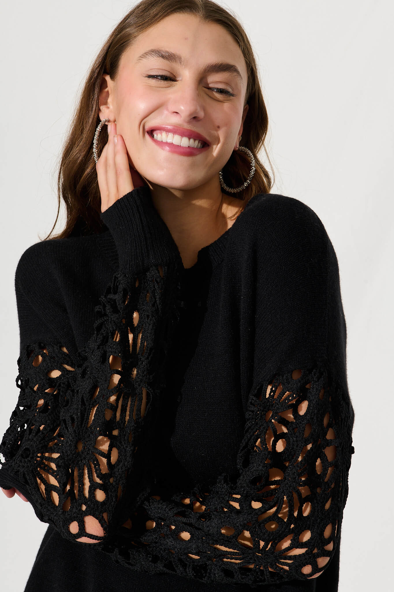 Harlow Knit In Black Wool Blend - Image 6