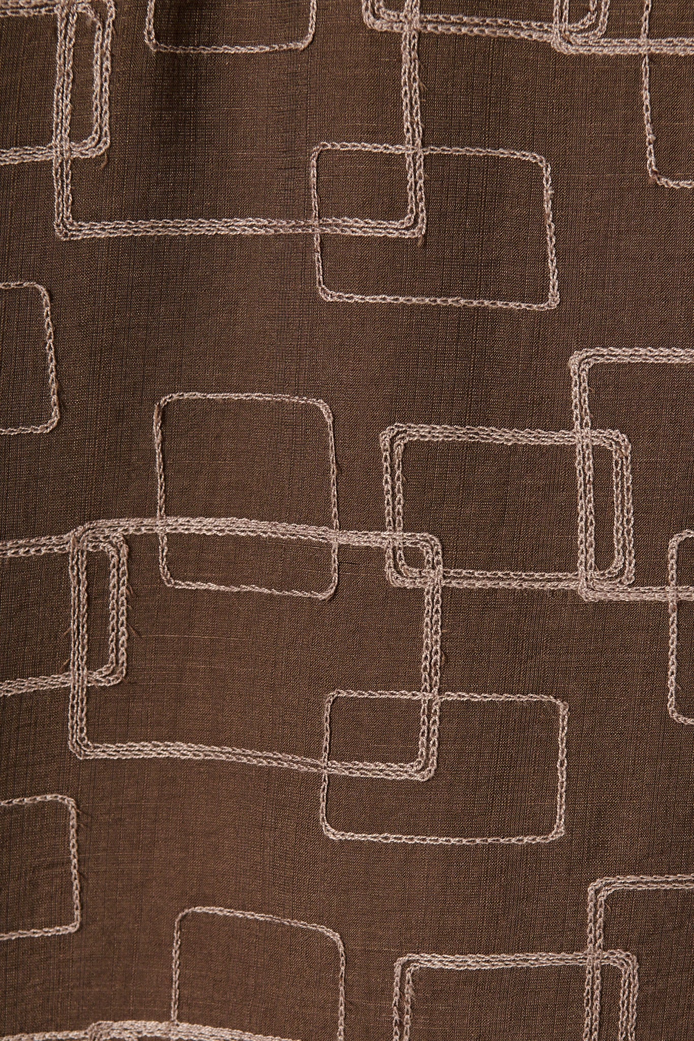 Hartlee Midi Shirt Dress in Brown Embroidery Linen Blend - Image 6