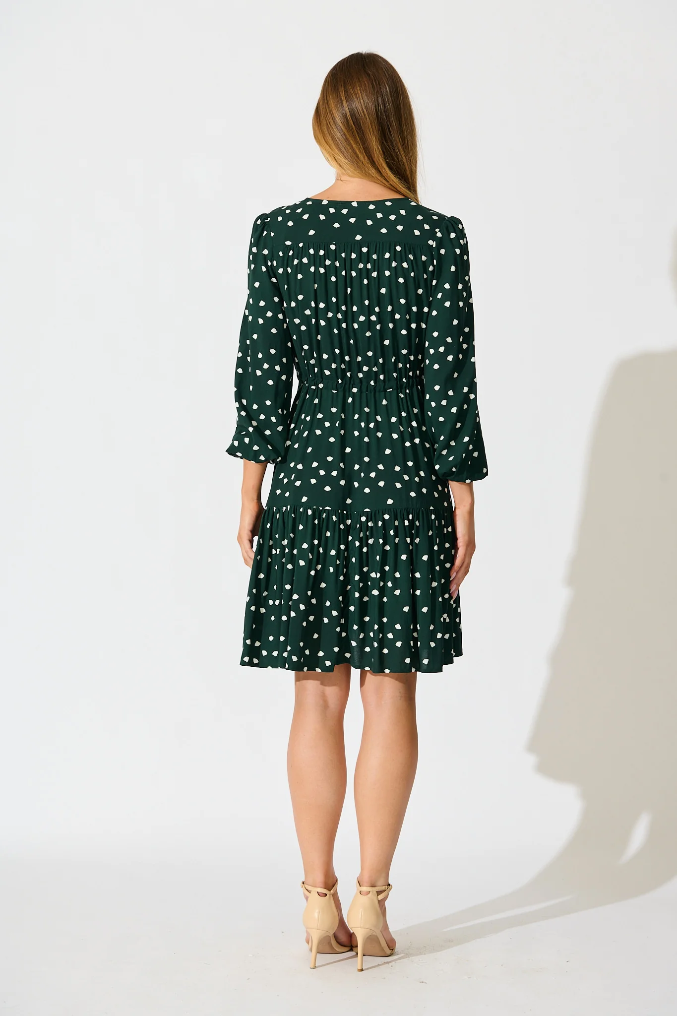 Have My Heart Dress in Emerald with White Speckle - Image 4