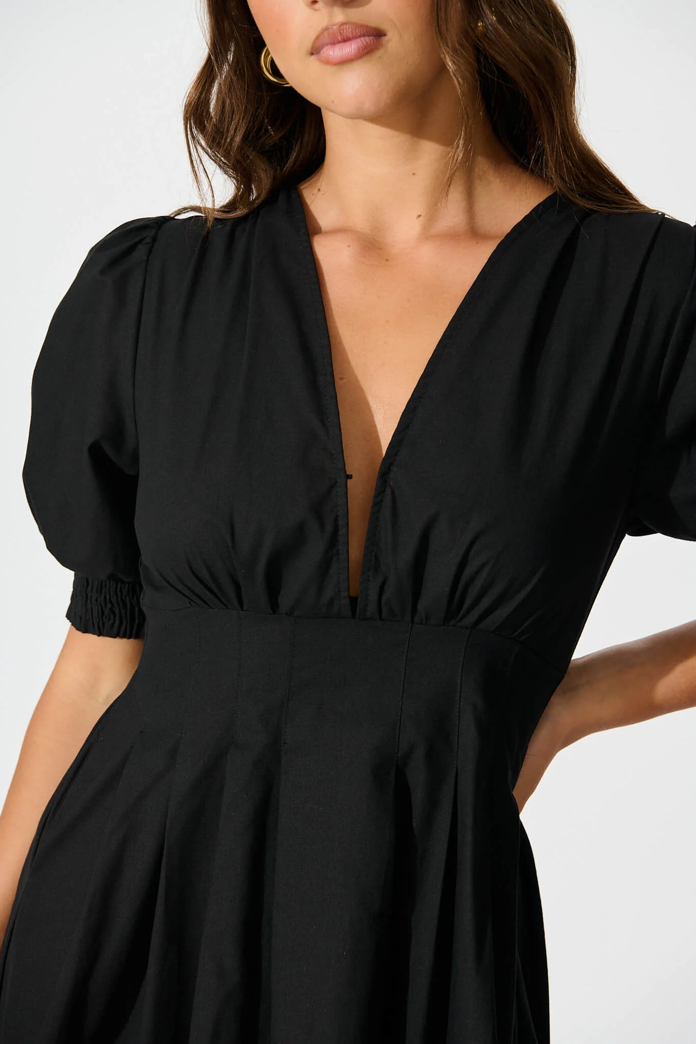 Hazel Dress in Black Cotton - Image 5