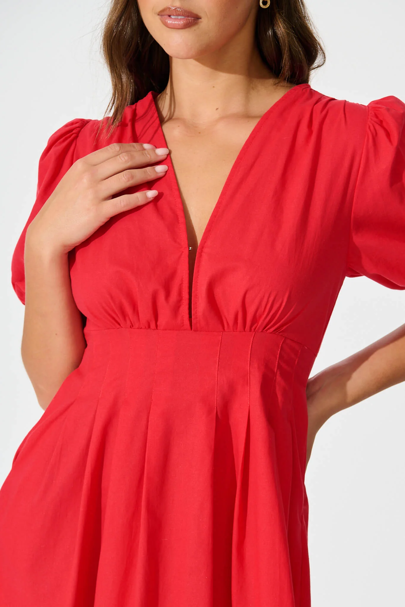 Hazel Dress in Red Cotton - Image 5