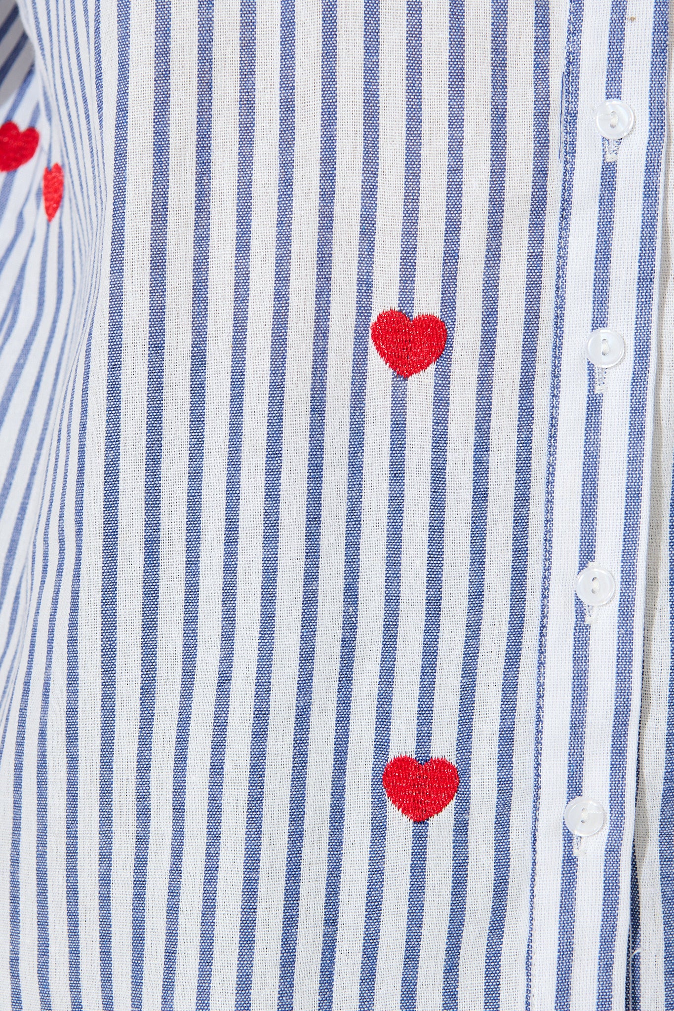 Heart & Thread Shirt in Blue Stripe and Heart Embroidered - Image 7