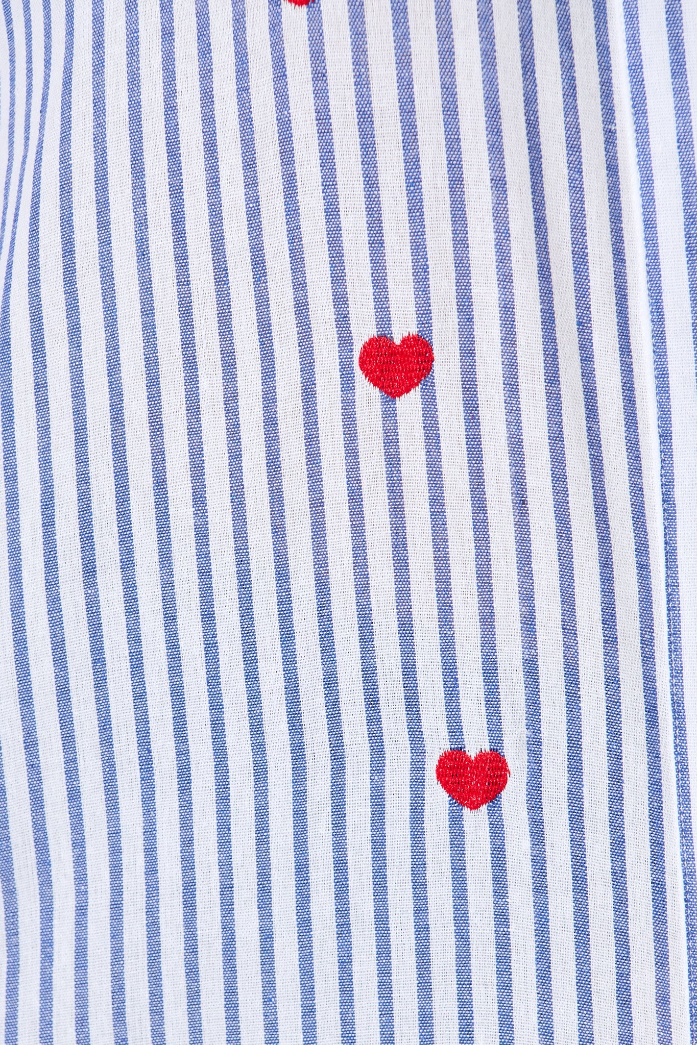 Hearts Desire Shirt in Blue Stripe and Heart Embroidered - Image 6