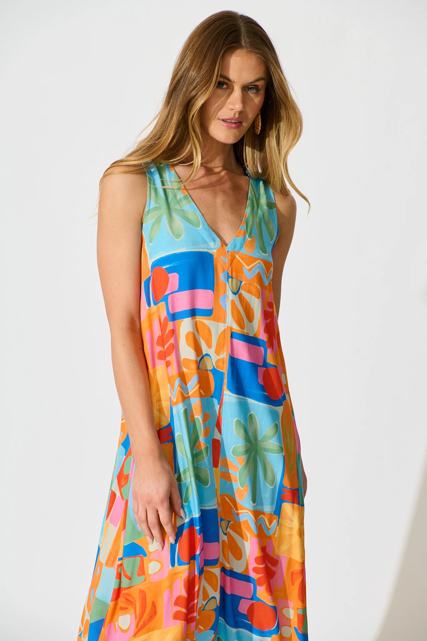 Heatwave Maxi Dress in Bright Multi Patchwork Print - Image 2