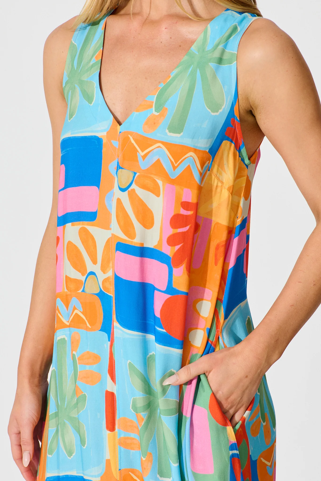 Heatwave Maxi Dress in Bright Multi Patchwork Print - Image 5