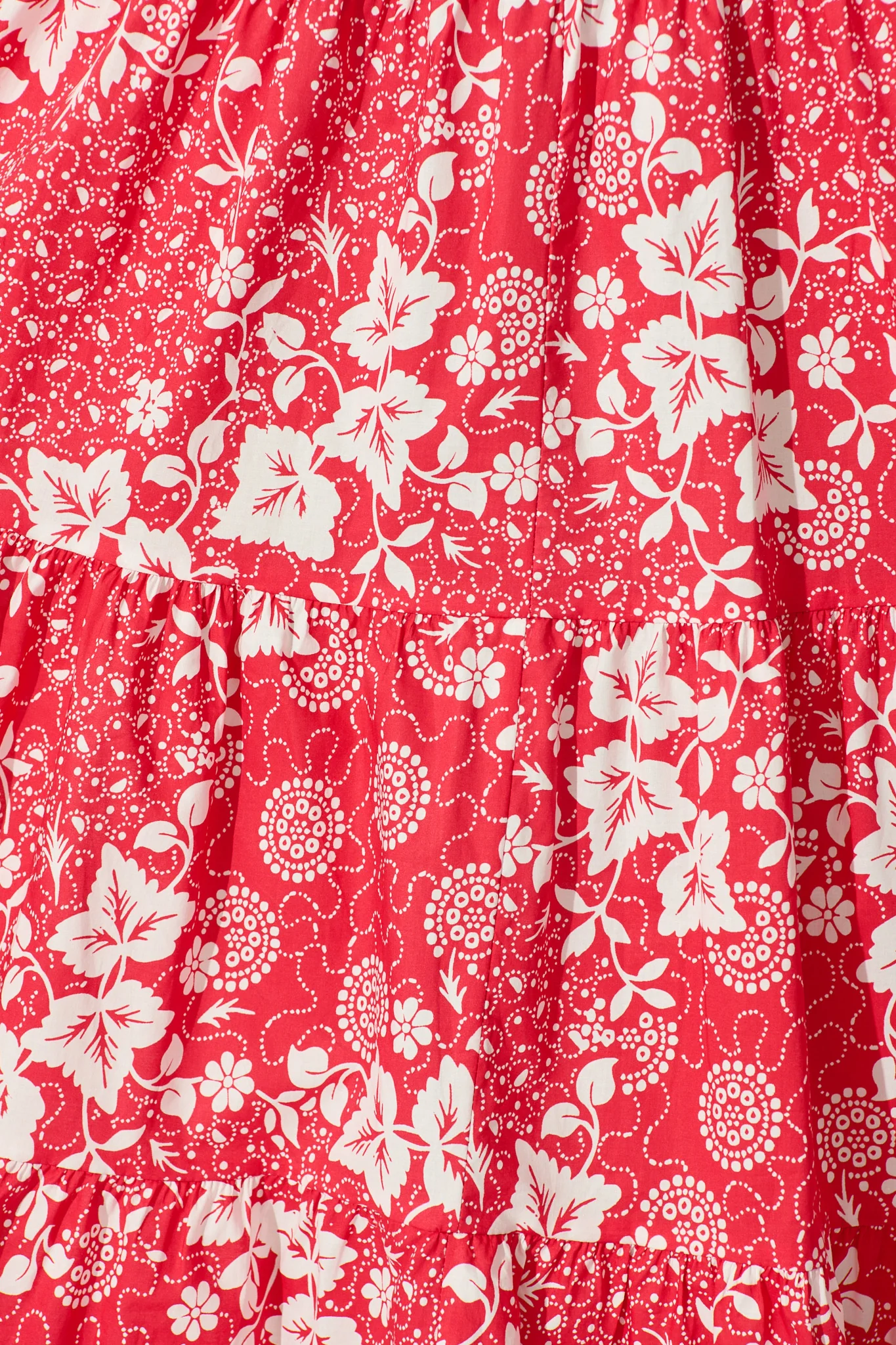 Helia Midi Dress in Red with White Floral Cotton - Image 6